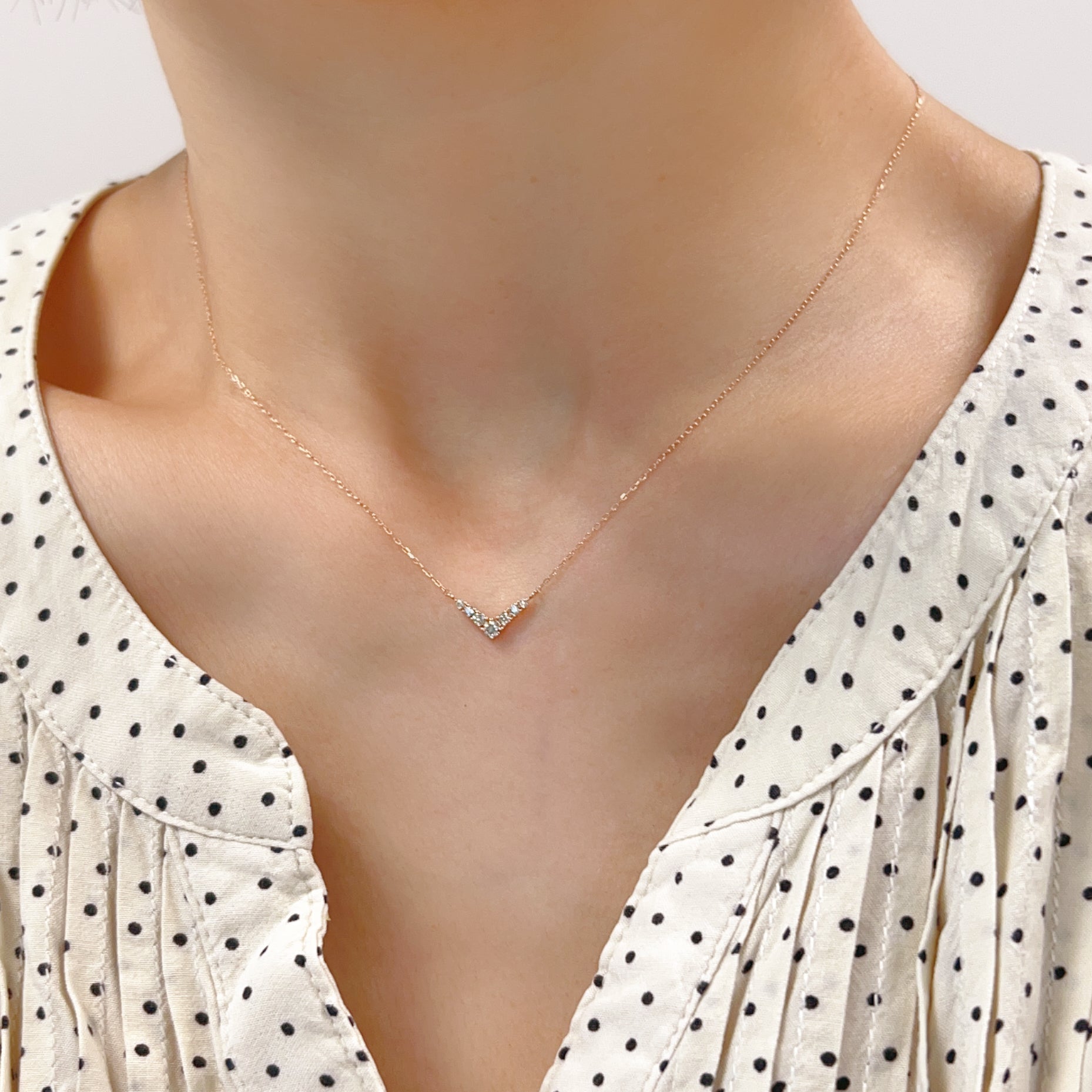 V Shape Necklace 0.15ct - JMW Jewelry Wholesale