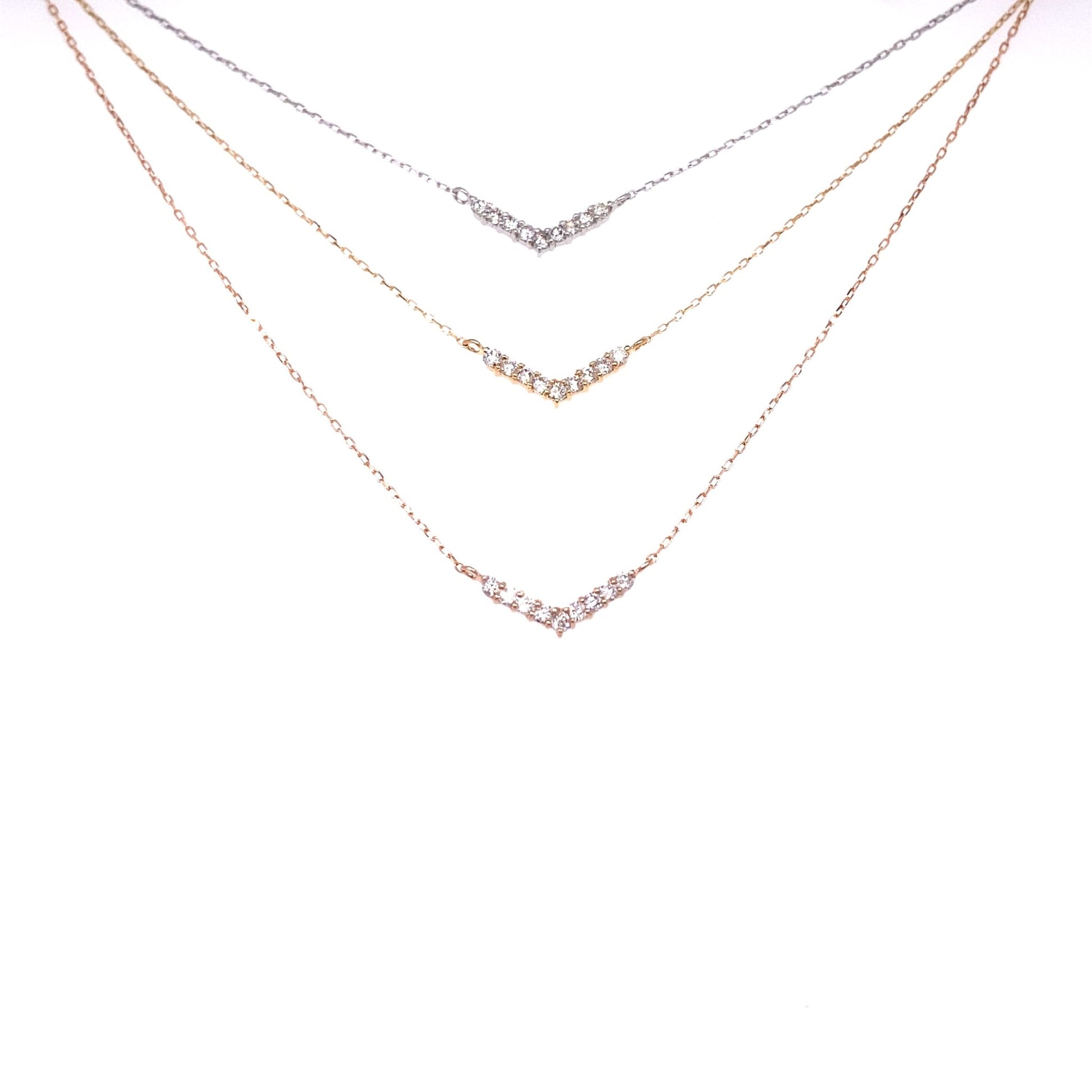 V Shape Necklace 0.1ct - JMW Jewelry Wholesale