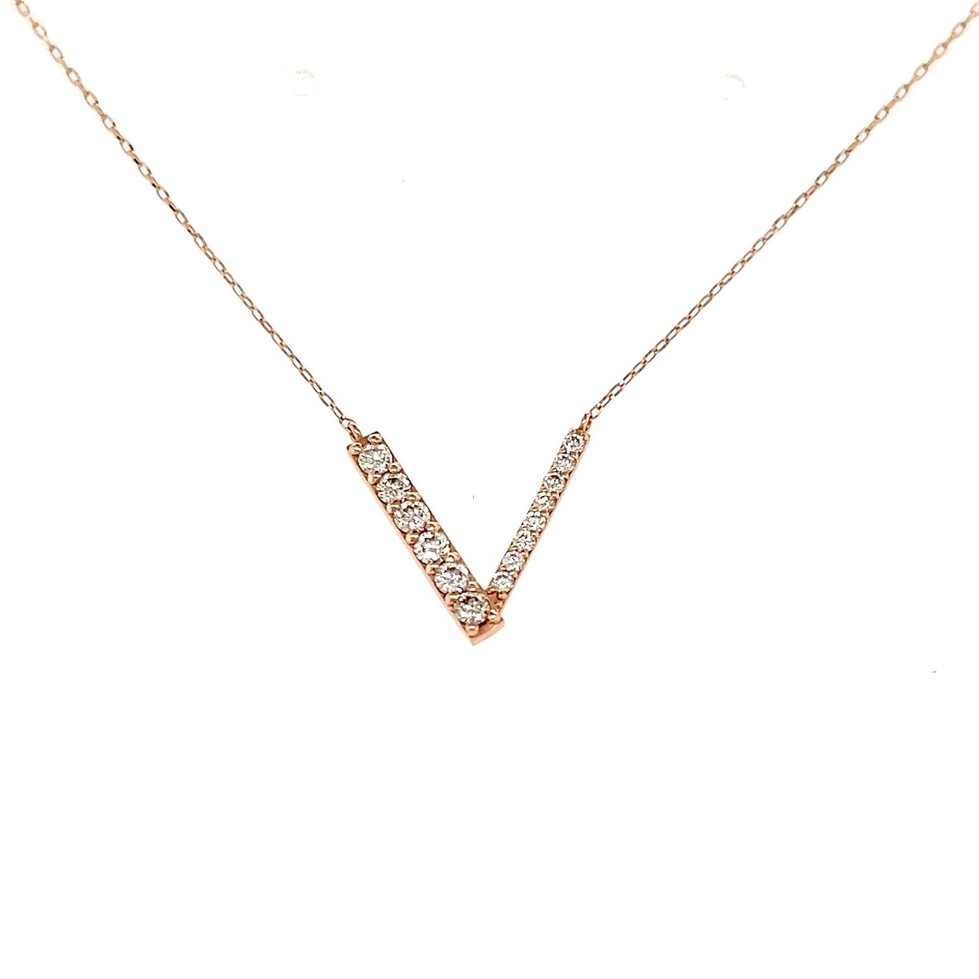 V shape Necklace 0.2ct - JMW Jewelry Wholesale