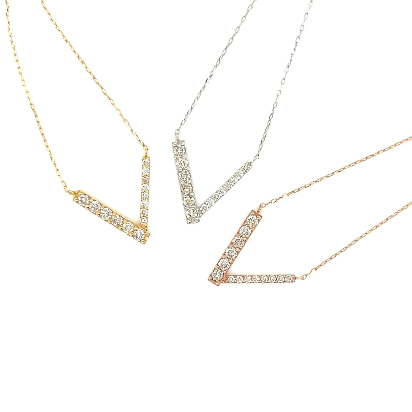 V shape Necklace 0.2ct - JMW Jewelry Wholesale