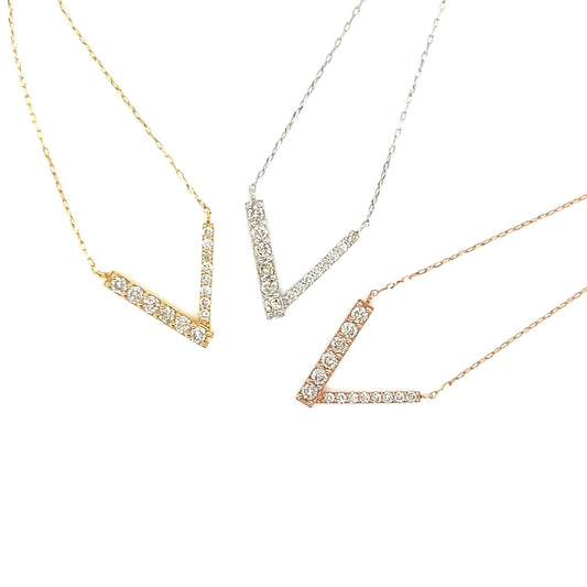 V shape Necklace 0.2ct - JMW Jewelry Wholesale