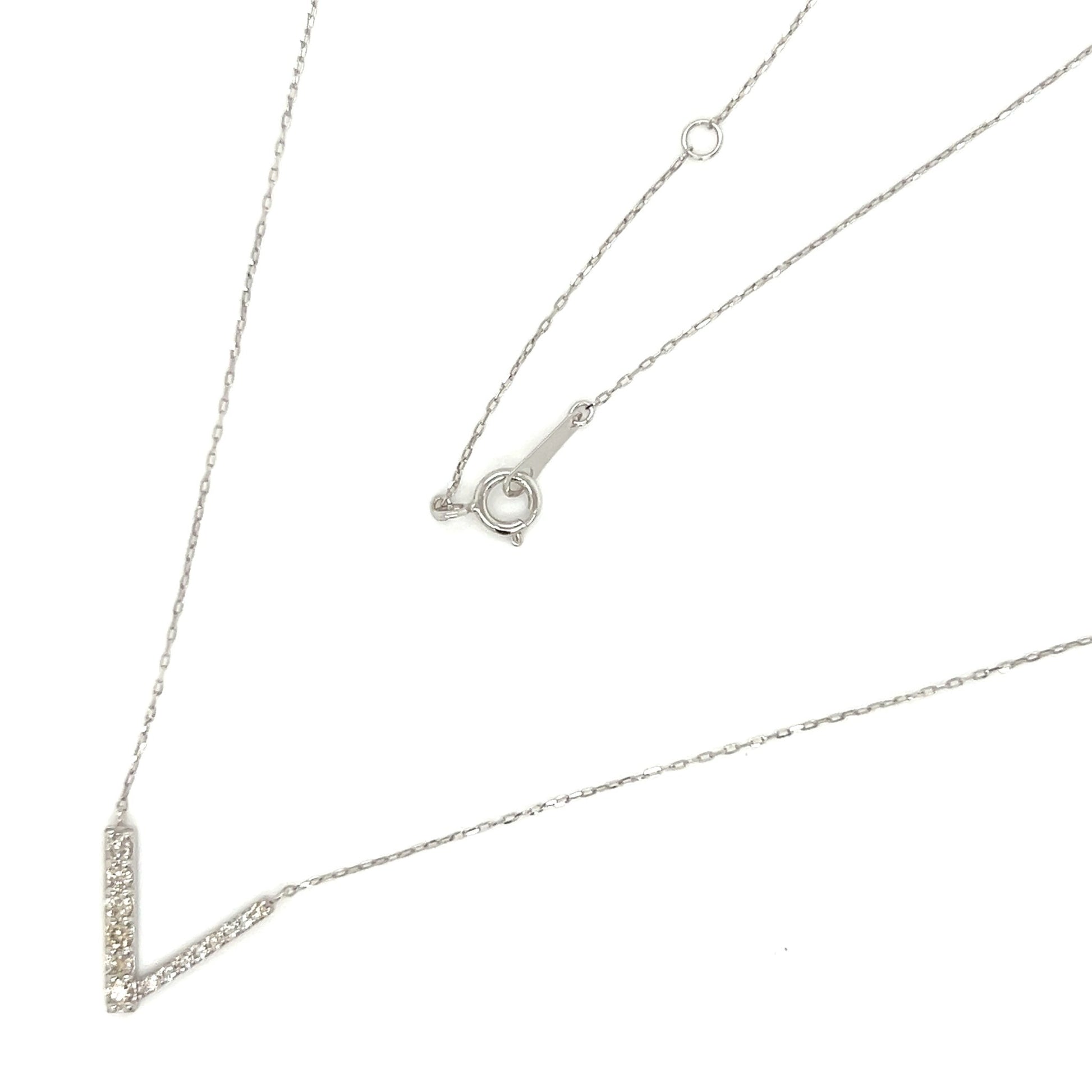 V shape Necklace 0.2ct - JMW Jewelry Wholesale