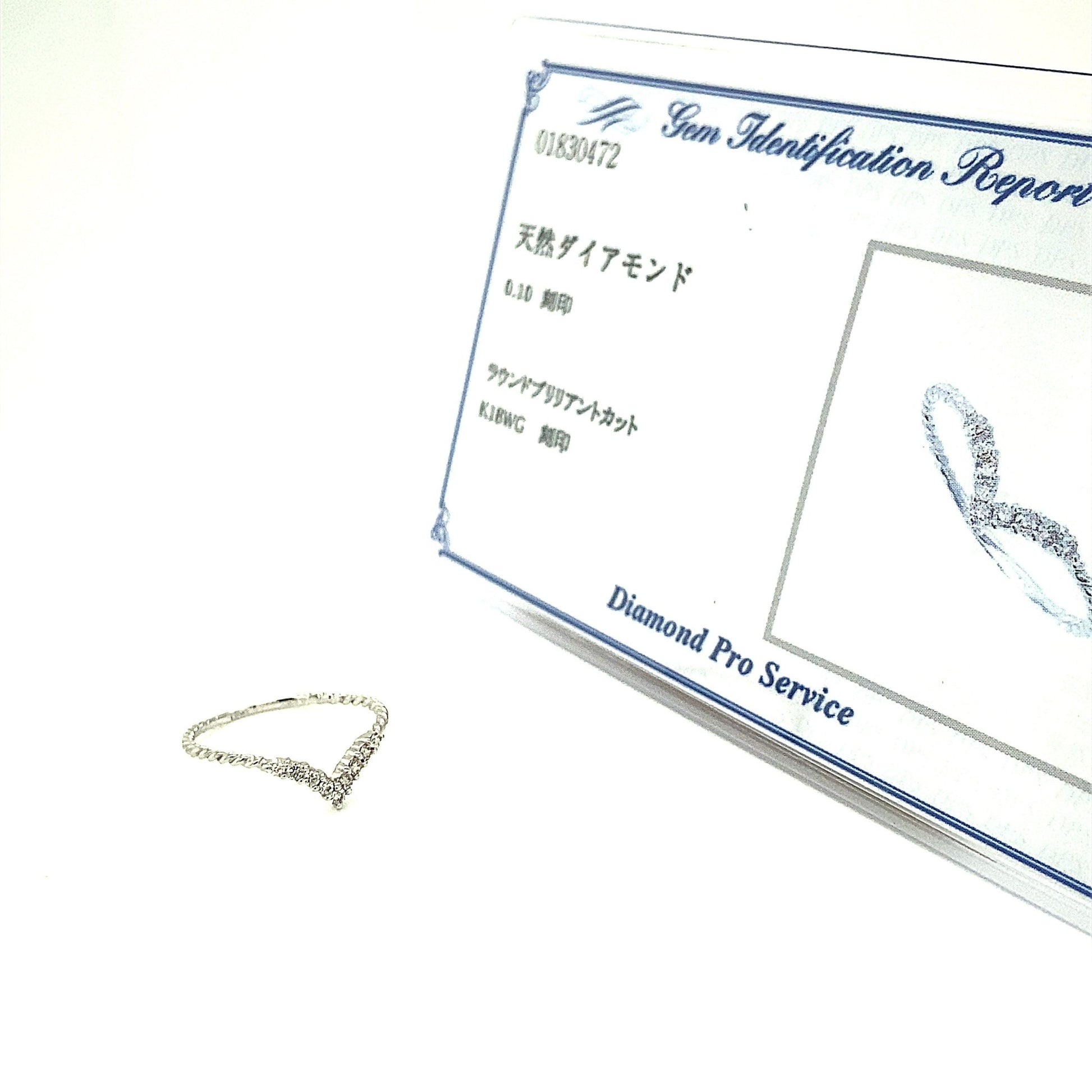 V Shape Streamline Ripple ring 0.1ct - JMW Jewelry Wholesale