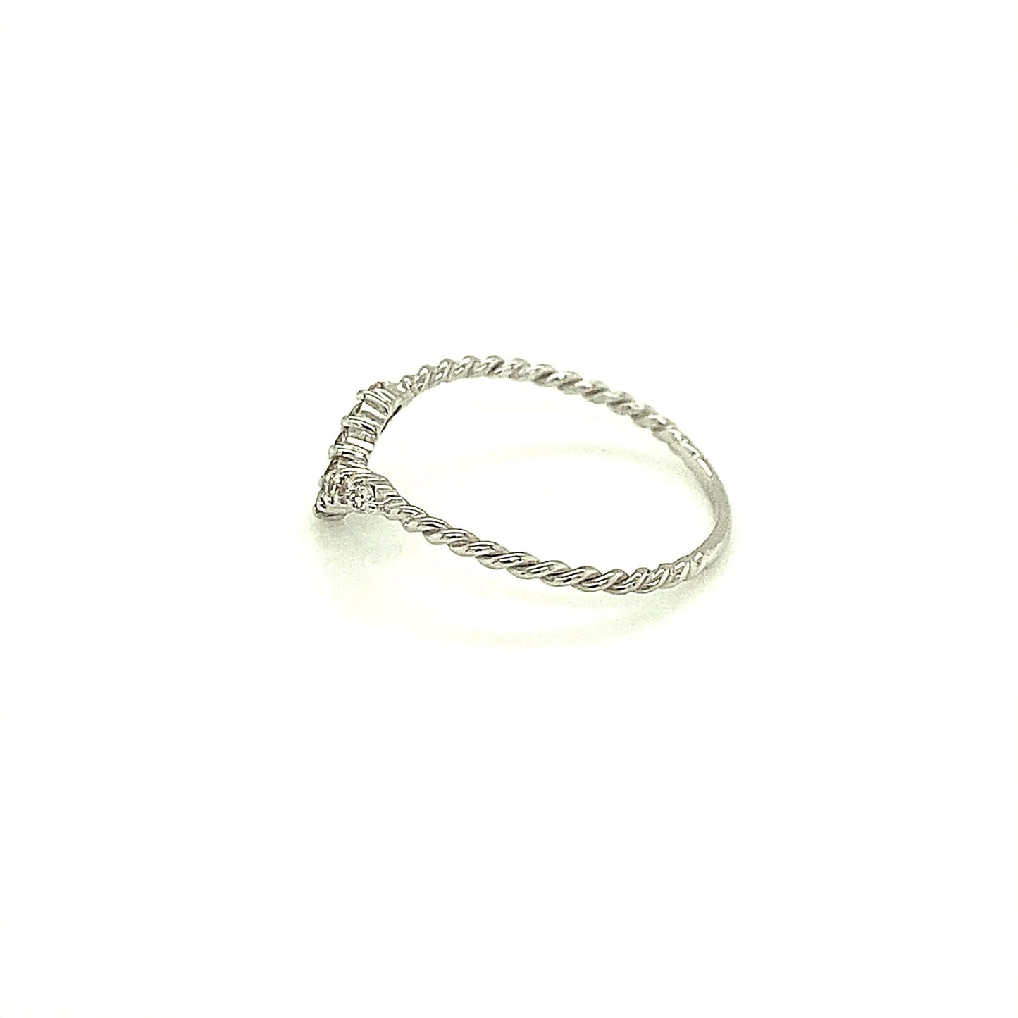 V Shape Streamline Ripple ring 0.1ct - JMW Jewelry Wholesale