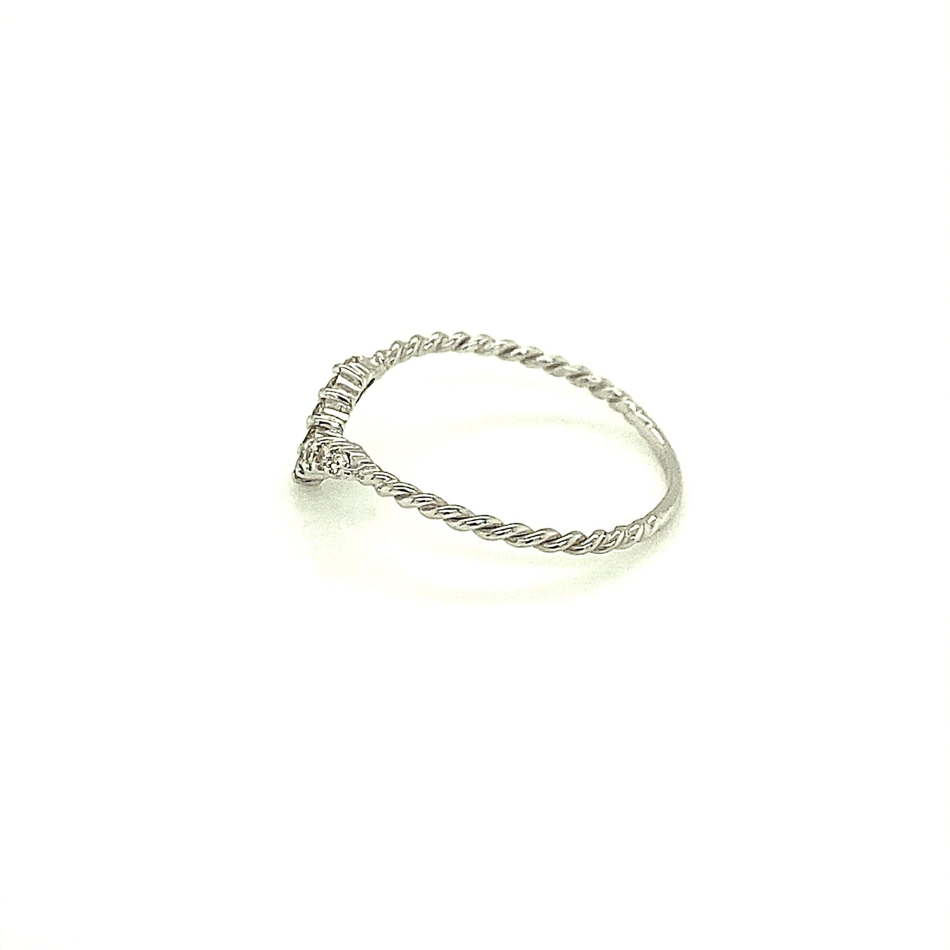 V Shape Streamline Ripple ring 0.1ct - JMW Jewelry Wholesale