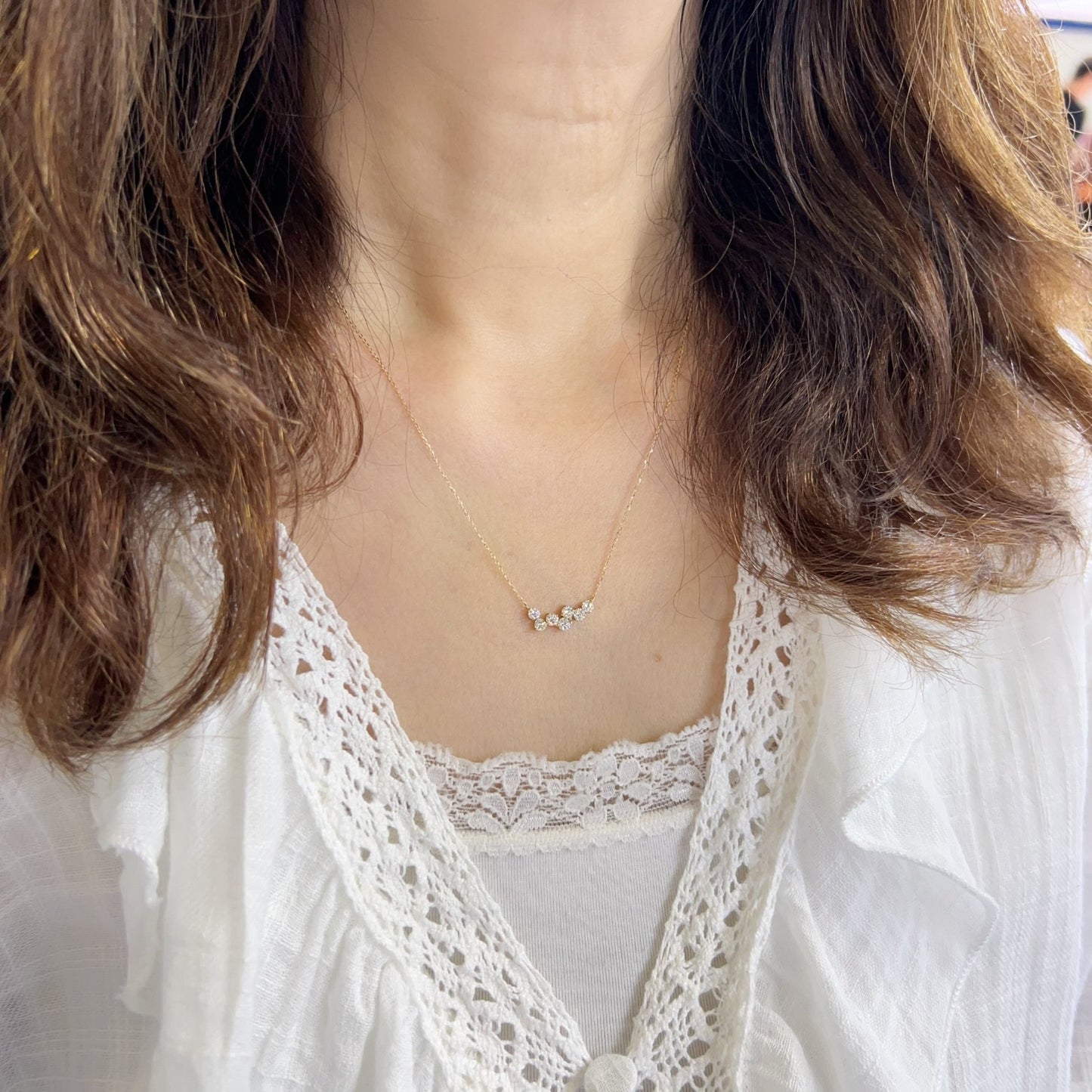 Wavy Smile Necklace 0.55ct - JMW Jewelry Wholesale