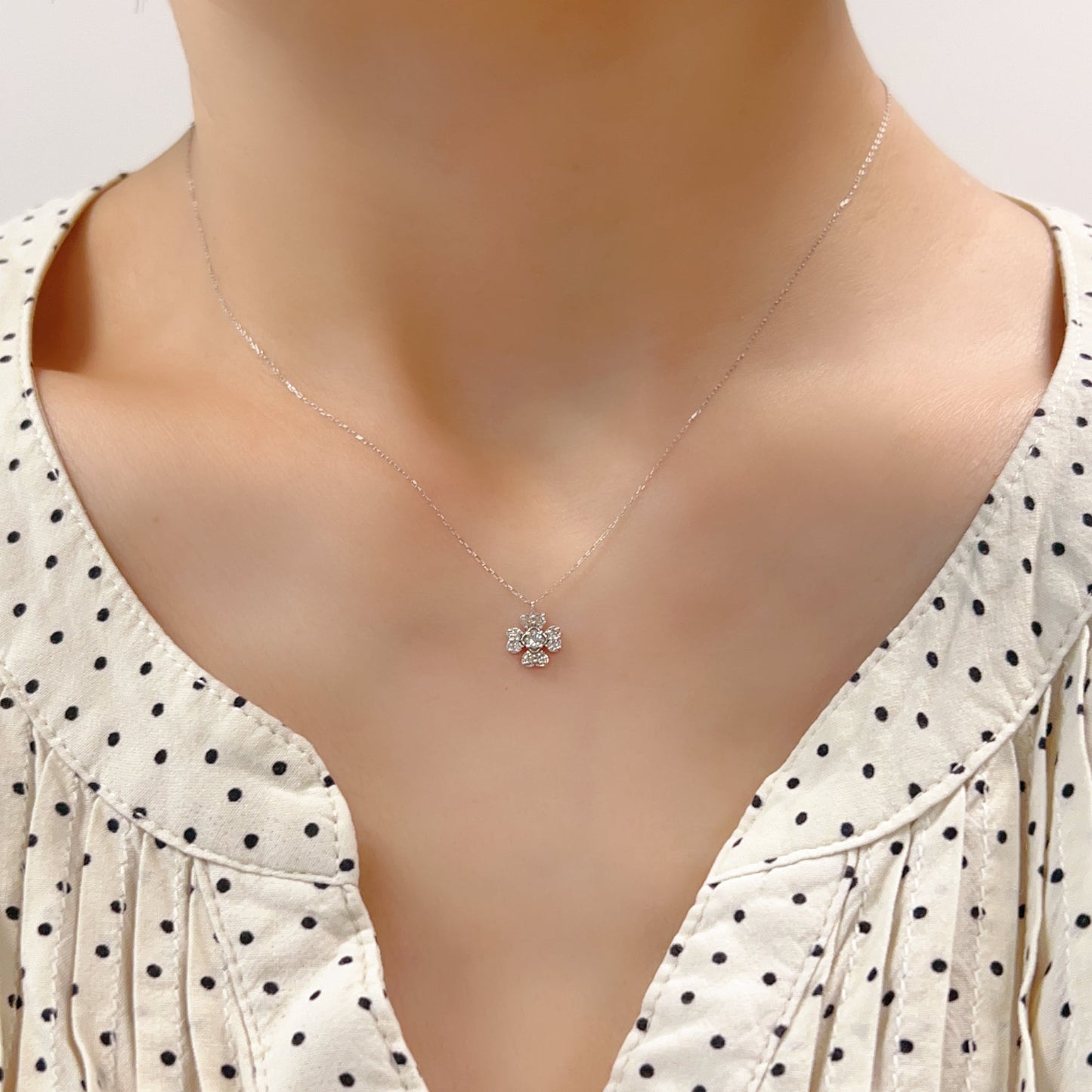 Whole Dia Clover Necklace 0.15ct - JMW Jewelry Wholesale