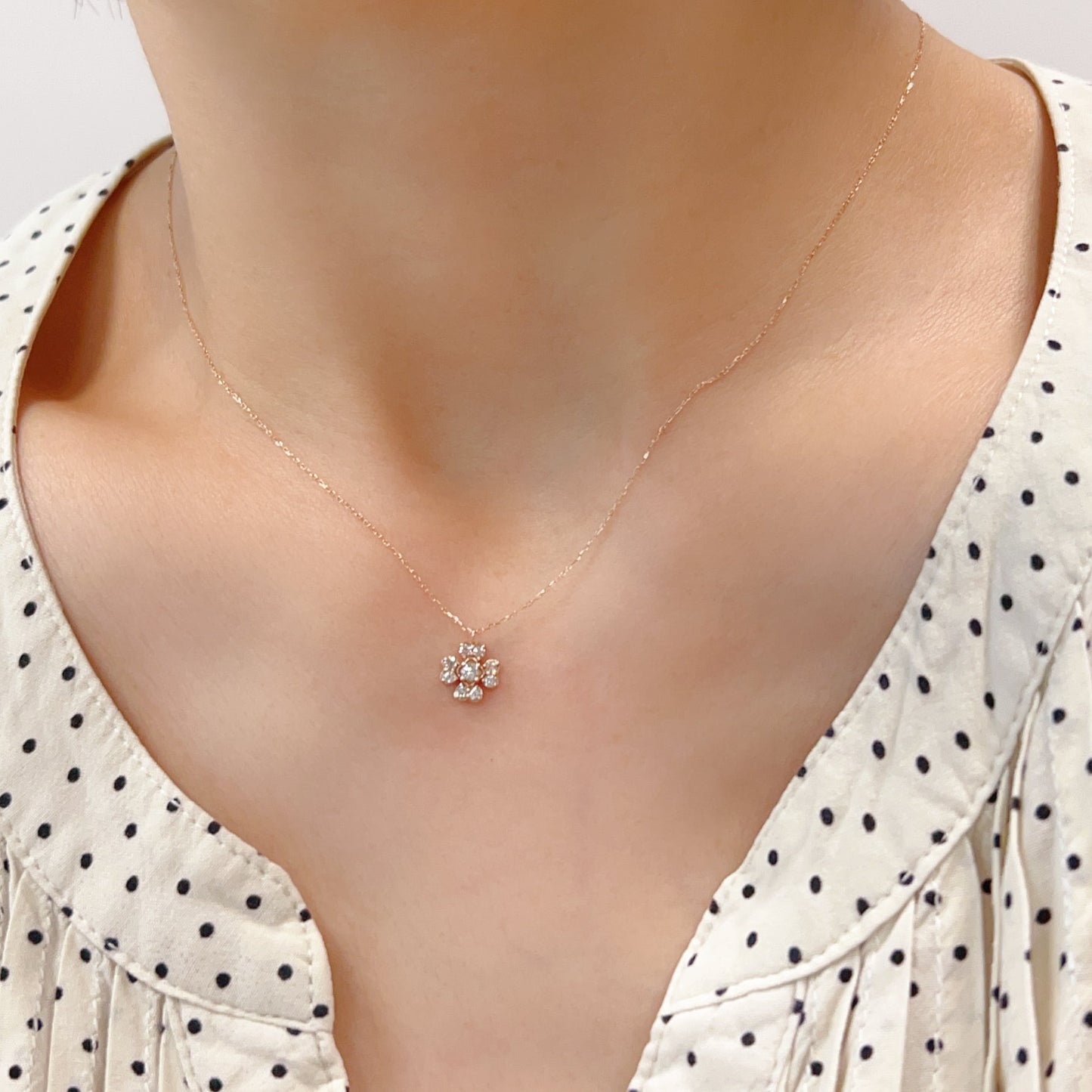 Whole Dia Clover Necklace 0.15ct - JMW Jewelry Wholesale