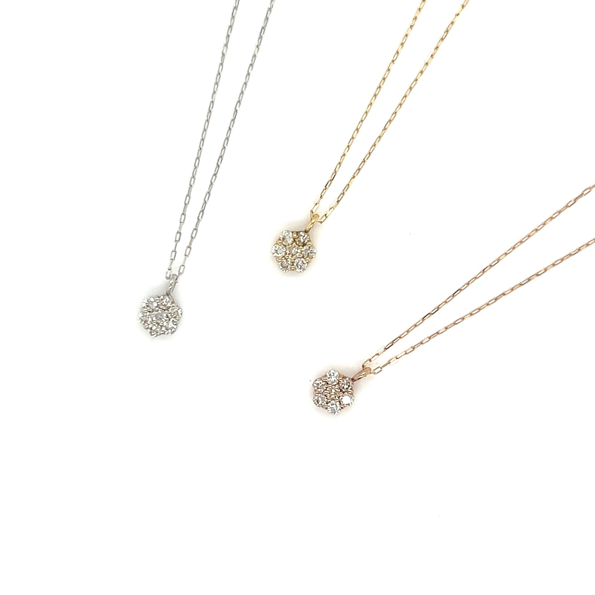 Whole Dia Flower Necklace 0.1ct - JMW Jewelry Wholesale