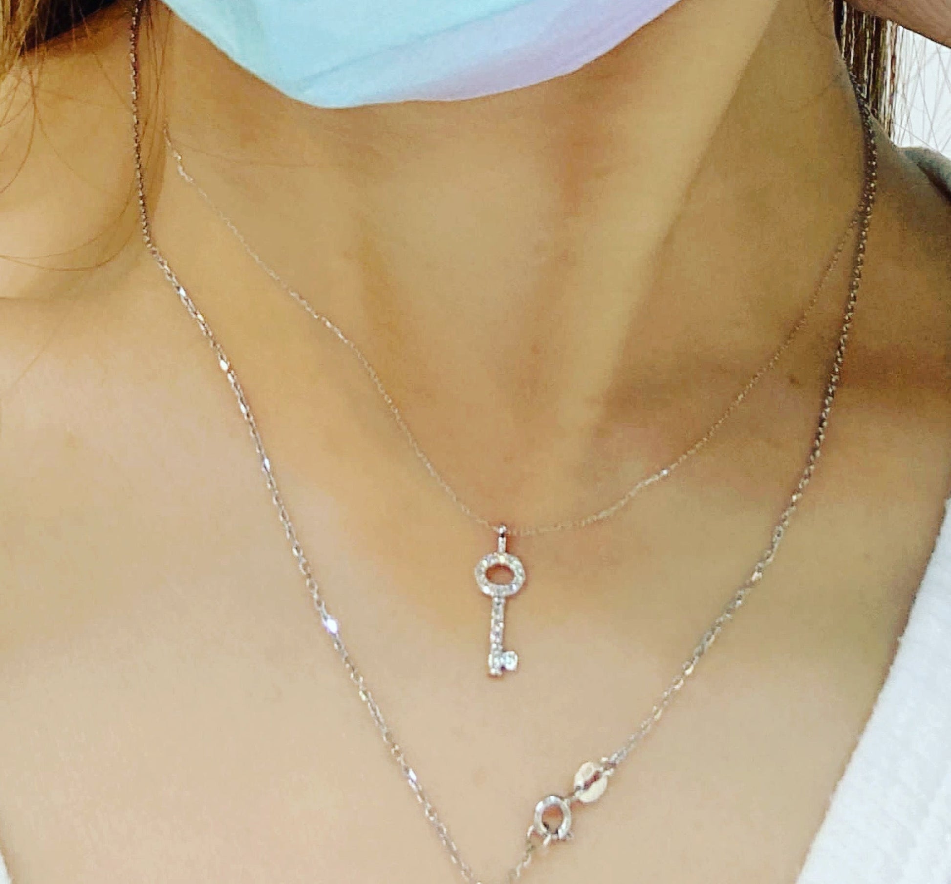 Whole Dia Key Necklace 0.1ct - JMW Jewelry Wholesale