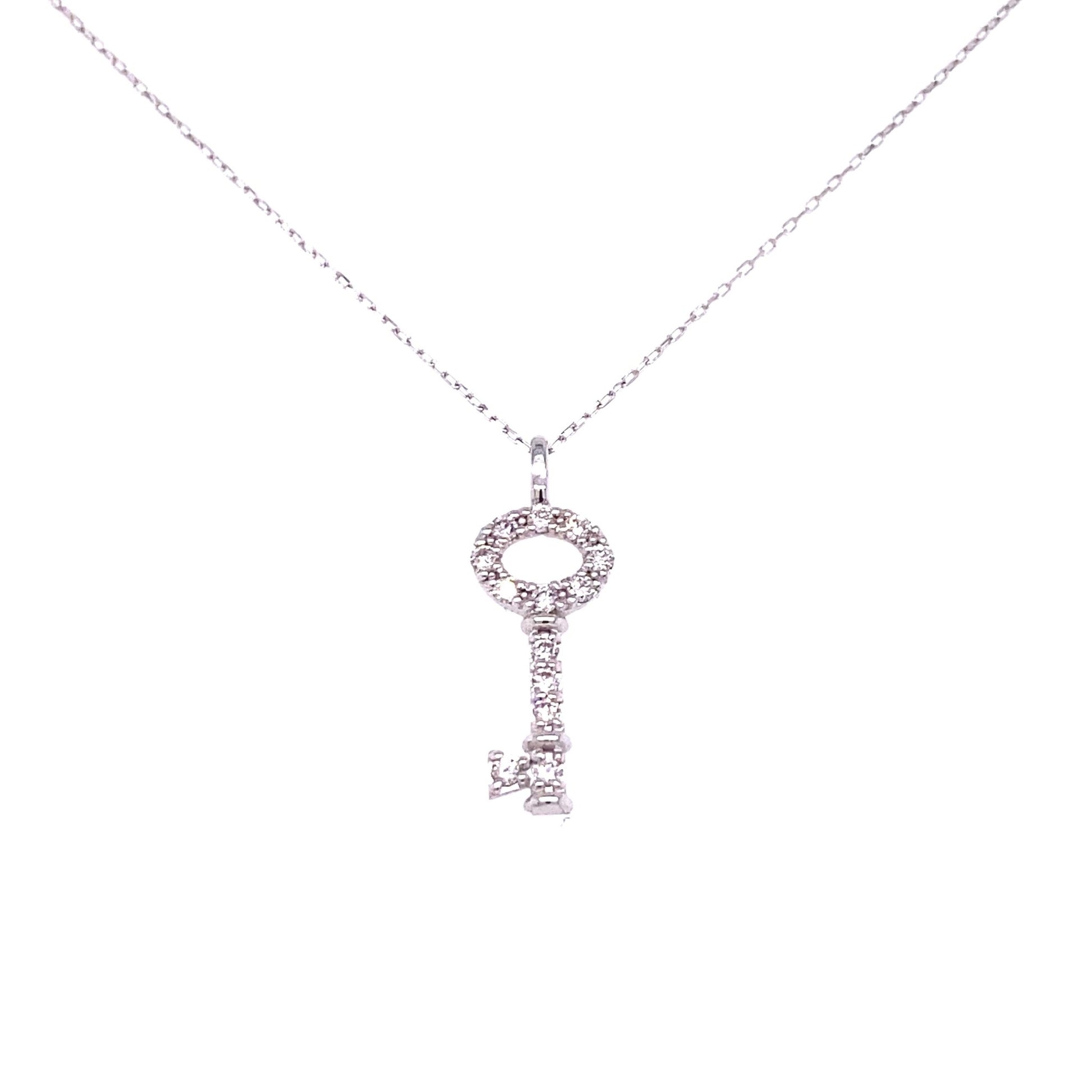 Whole Dia Key Necklace 0.1ct - JMW Jewelry Wholesale