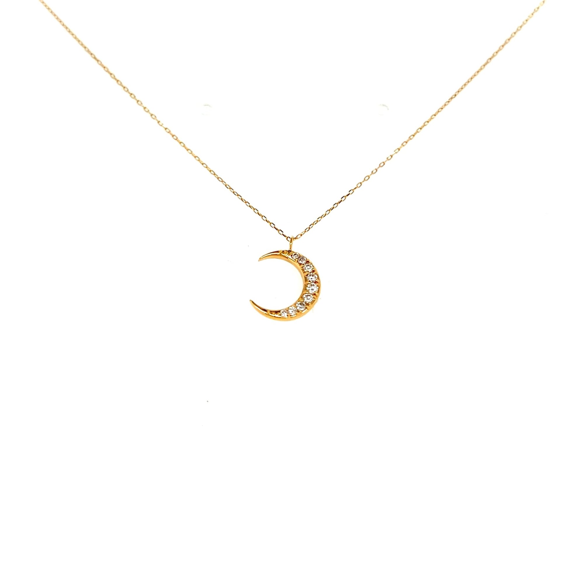 Whole Dia Moon Necklace 0.08ct - JMW Jewelry Wholesale