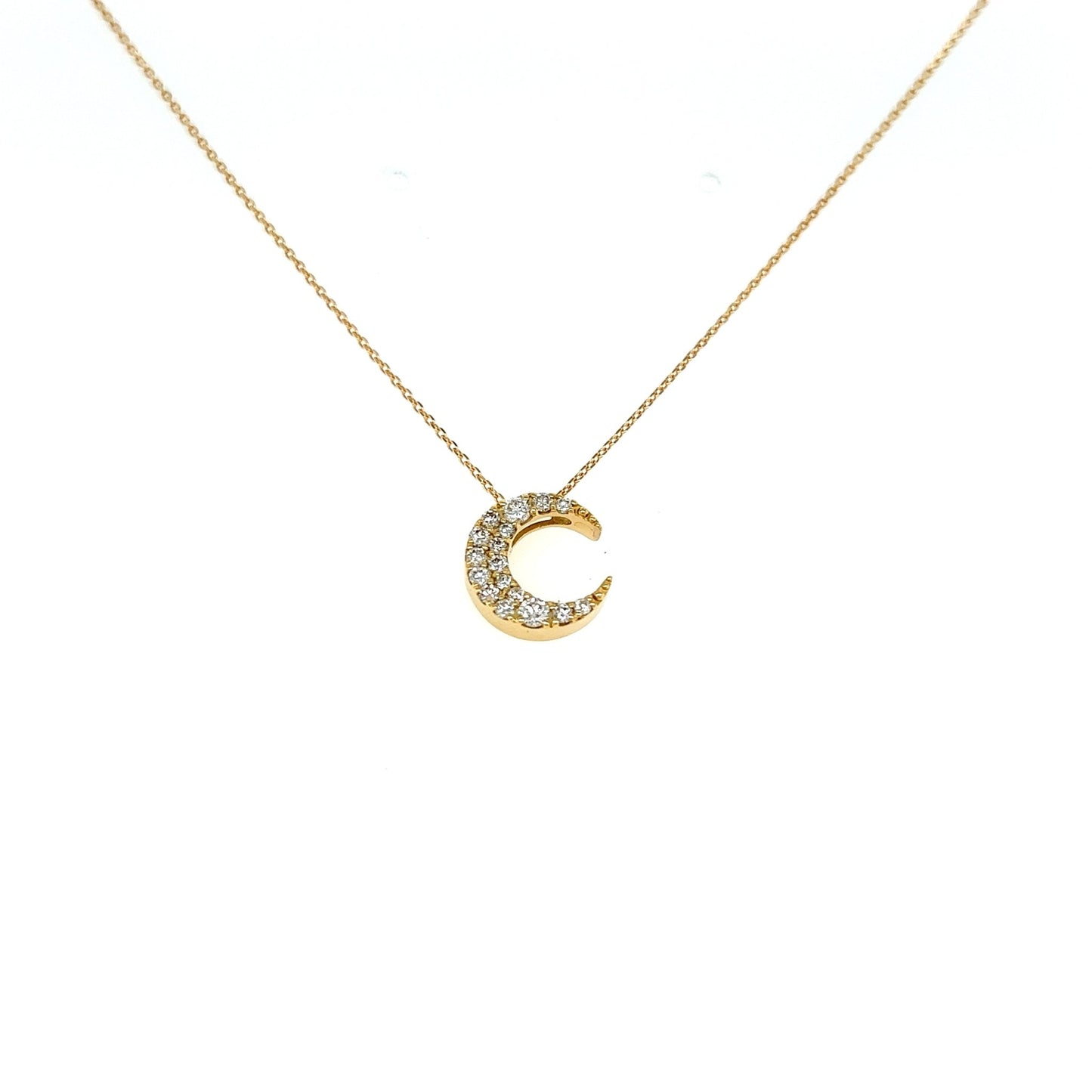 Whole Dia Moon Necklace 0.25ct - JMW Jewelry Wholesale
