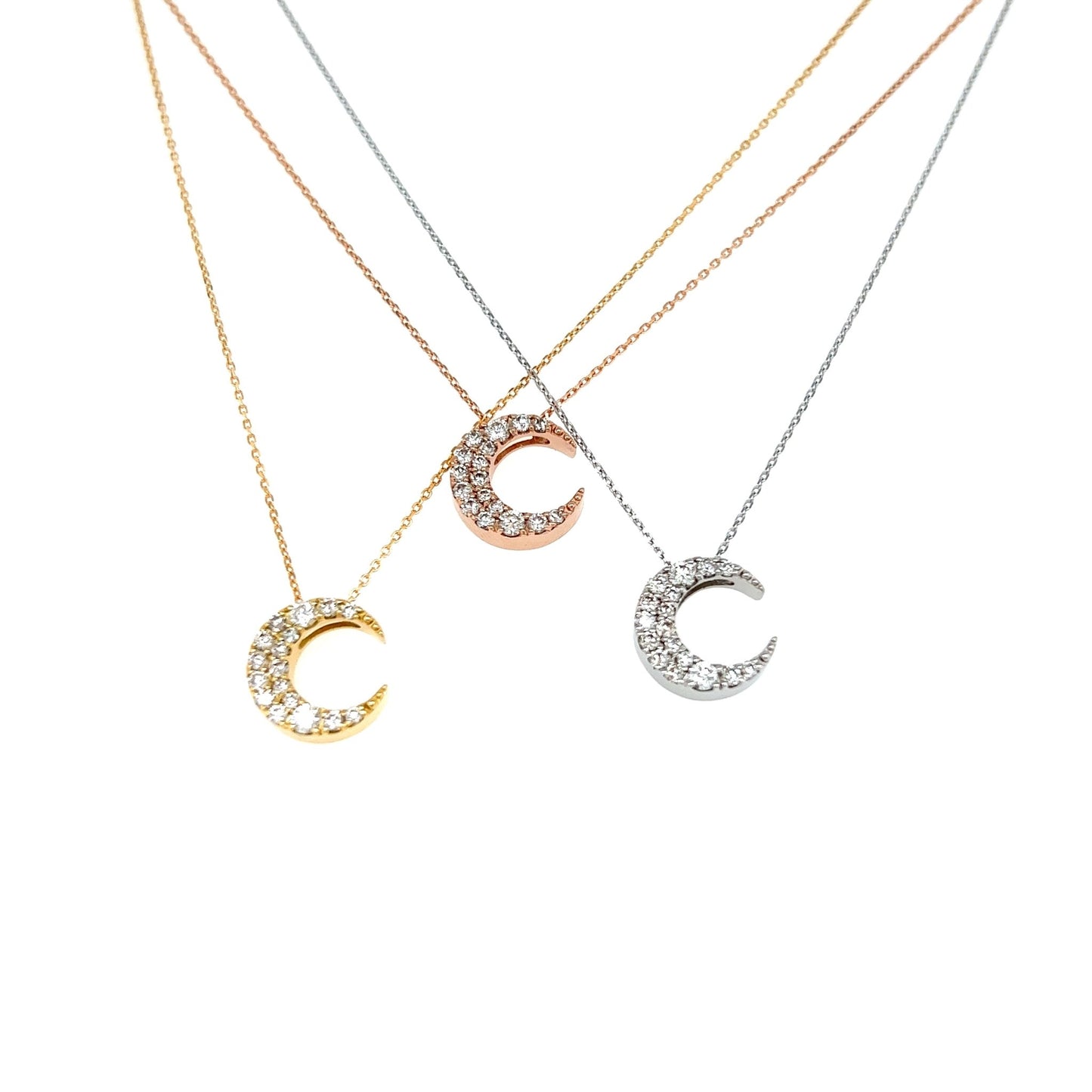 Whole Dia Moon Necklace 0.25ct - JMW Jewelry Wholesale