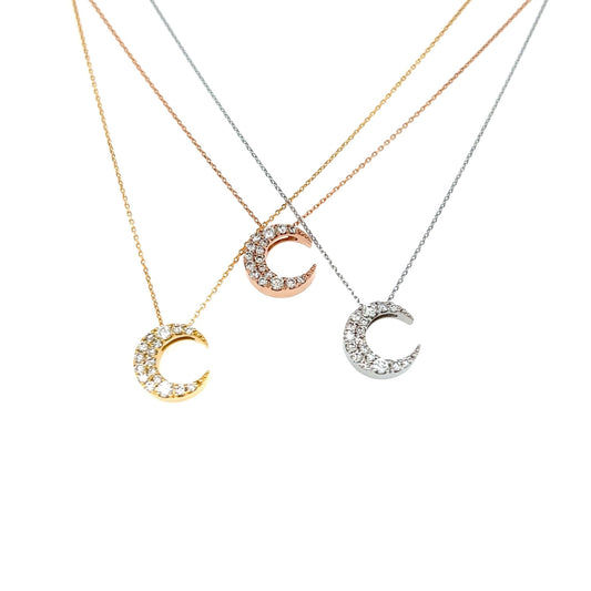 Whole Dia Moon Necklace 0.25ct - JMW Jewelry Wholesale
