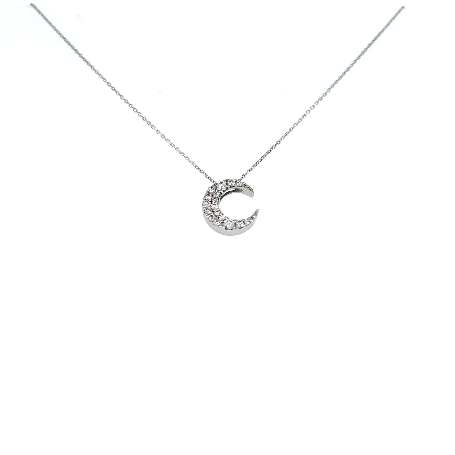 Whole Dia Moon Necklace 0.25ct - JMW Jewelry Wholesale