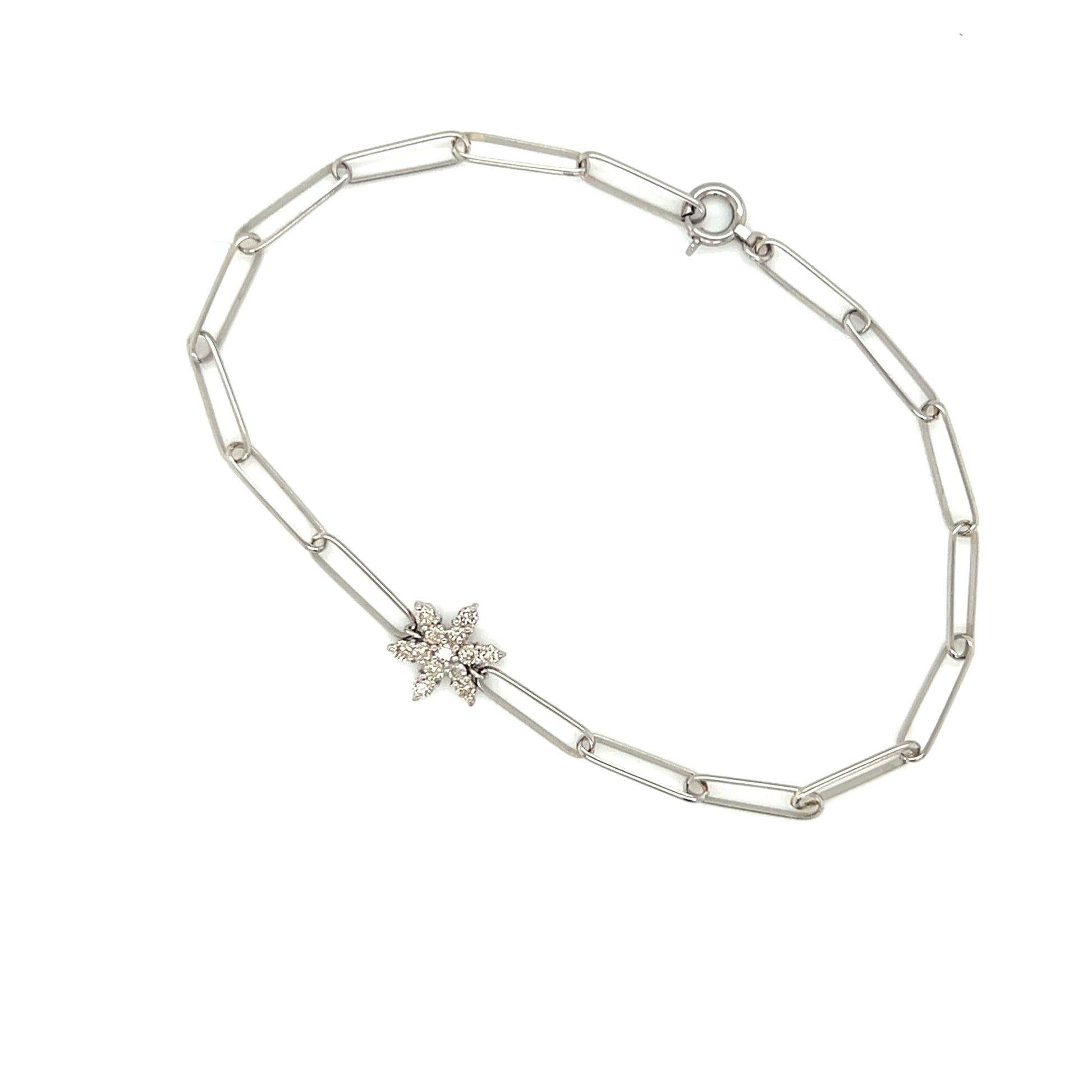 Wide Paperclip Starfish Bracelet 0.2ct - JMW Jewelry Wholesale
