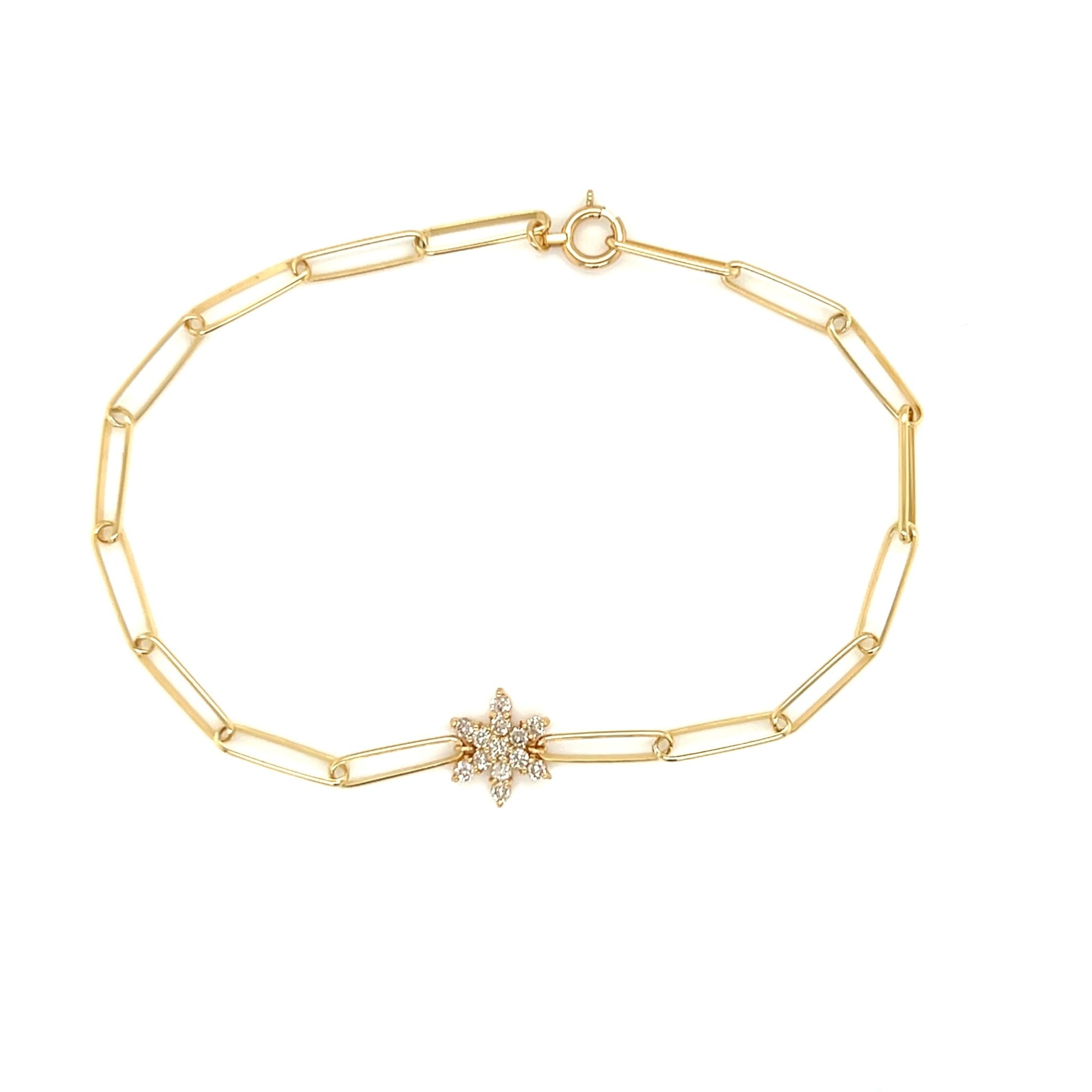 Wide Paperclip Starfish Bracelet 0.2ct - JMW Jewelry Wholesale