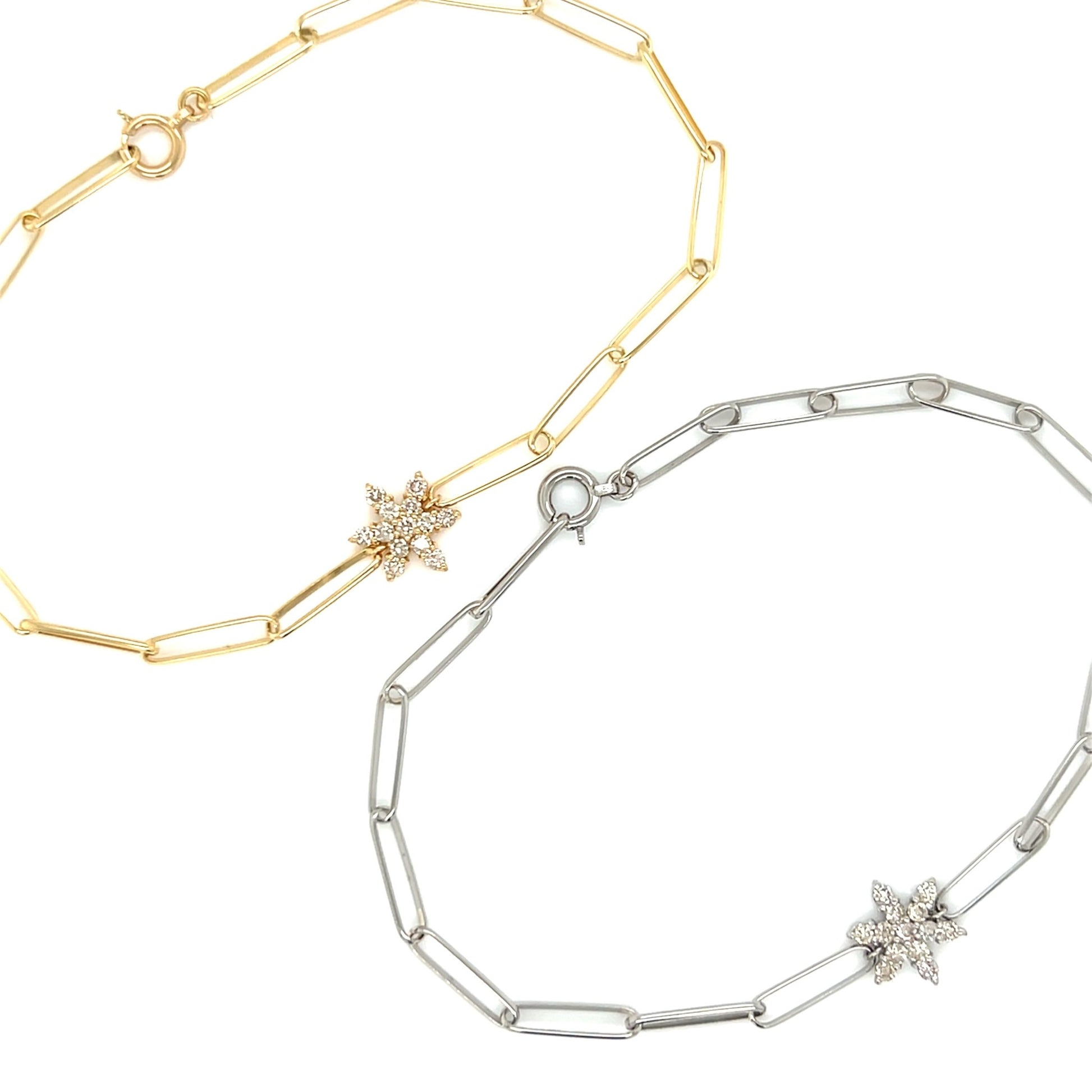 Wide Paperclip Starfish Bracelet 0.2ct - JMW Jewelry Wholesale