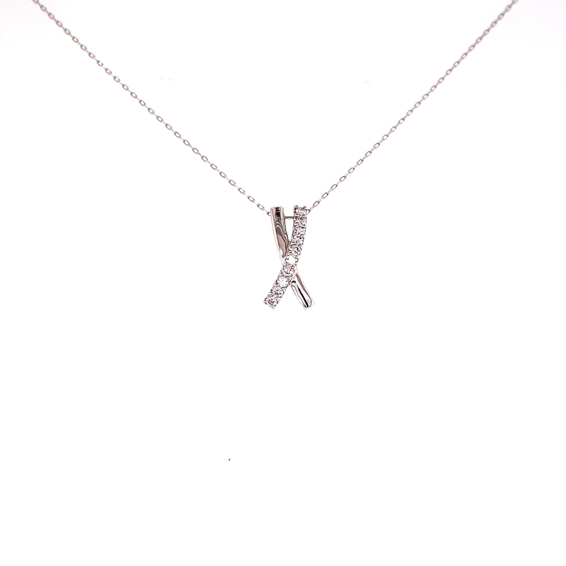 X Necklace 0.1ct - JMW Jewelry Wholesale