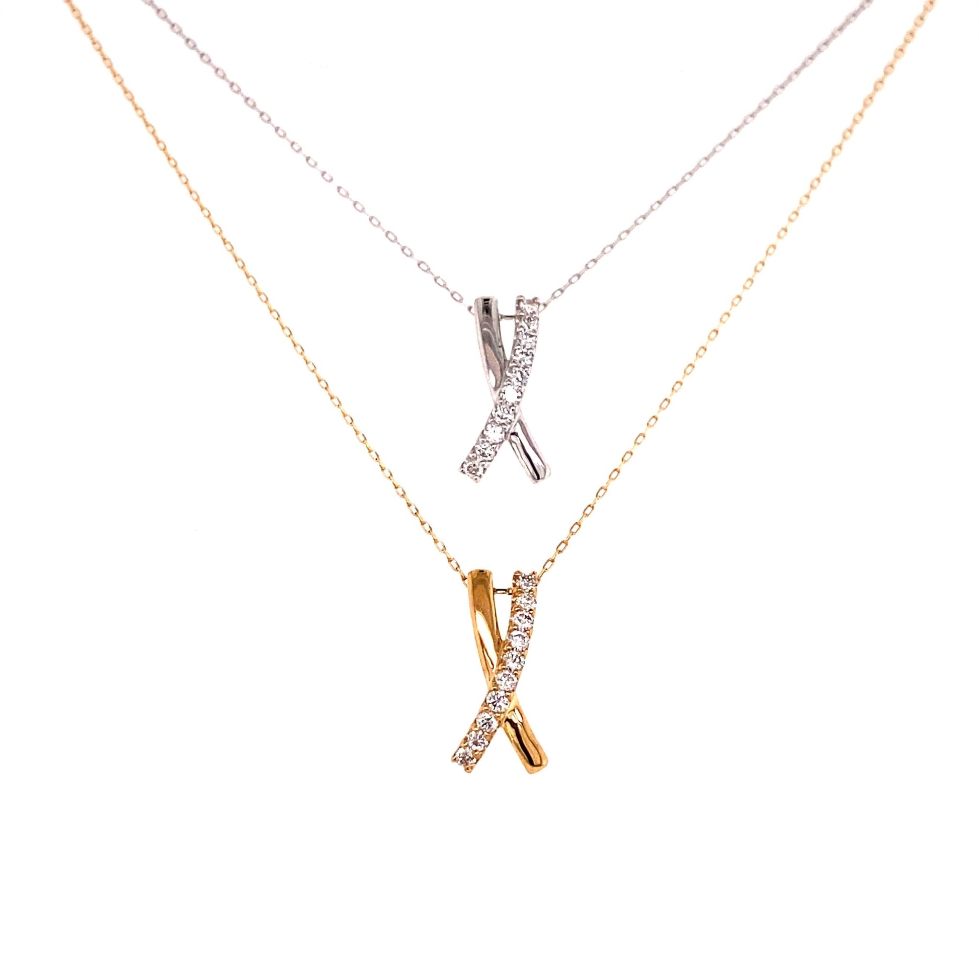 X Necklace 0.1ct - JMW Jewelry Wholesale