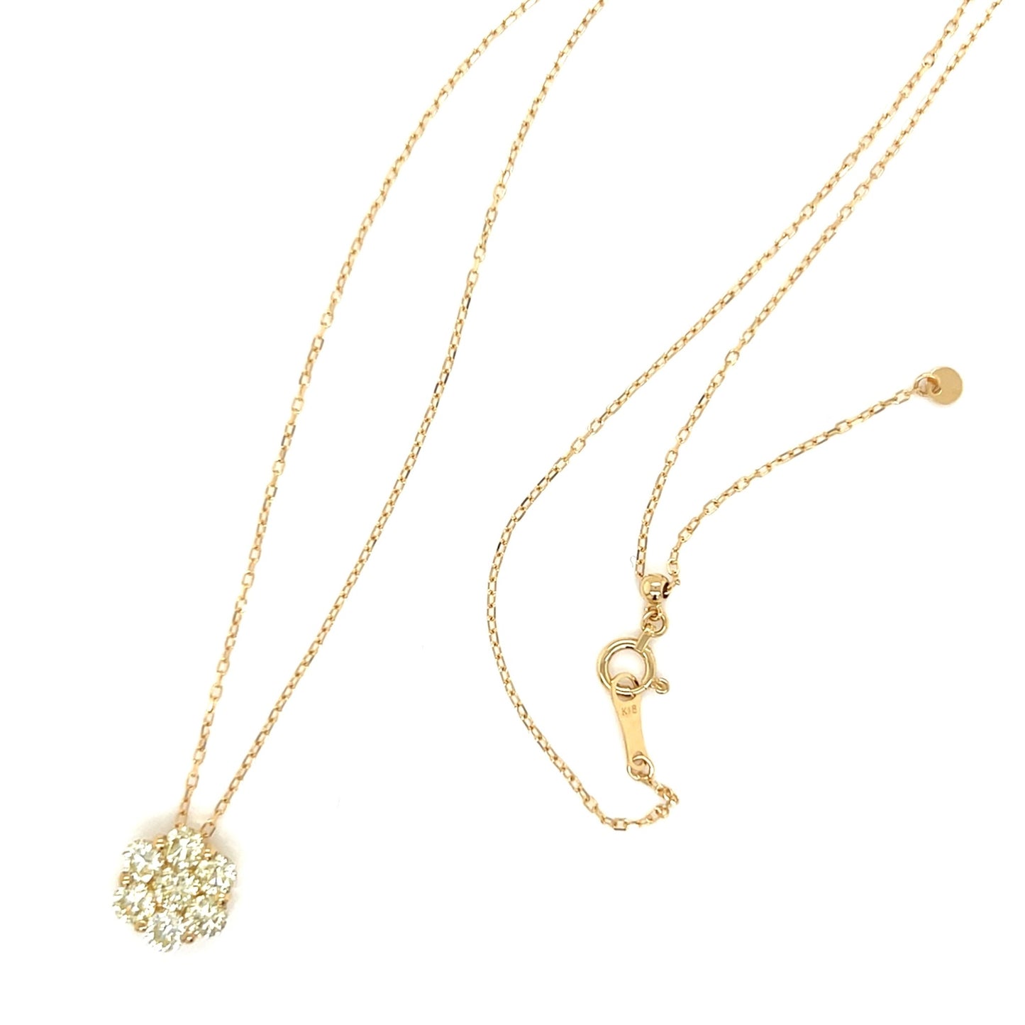 Yellow Dia 7 Dia Flower Necklace 1ct - JMW Jewelry Wholesale