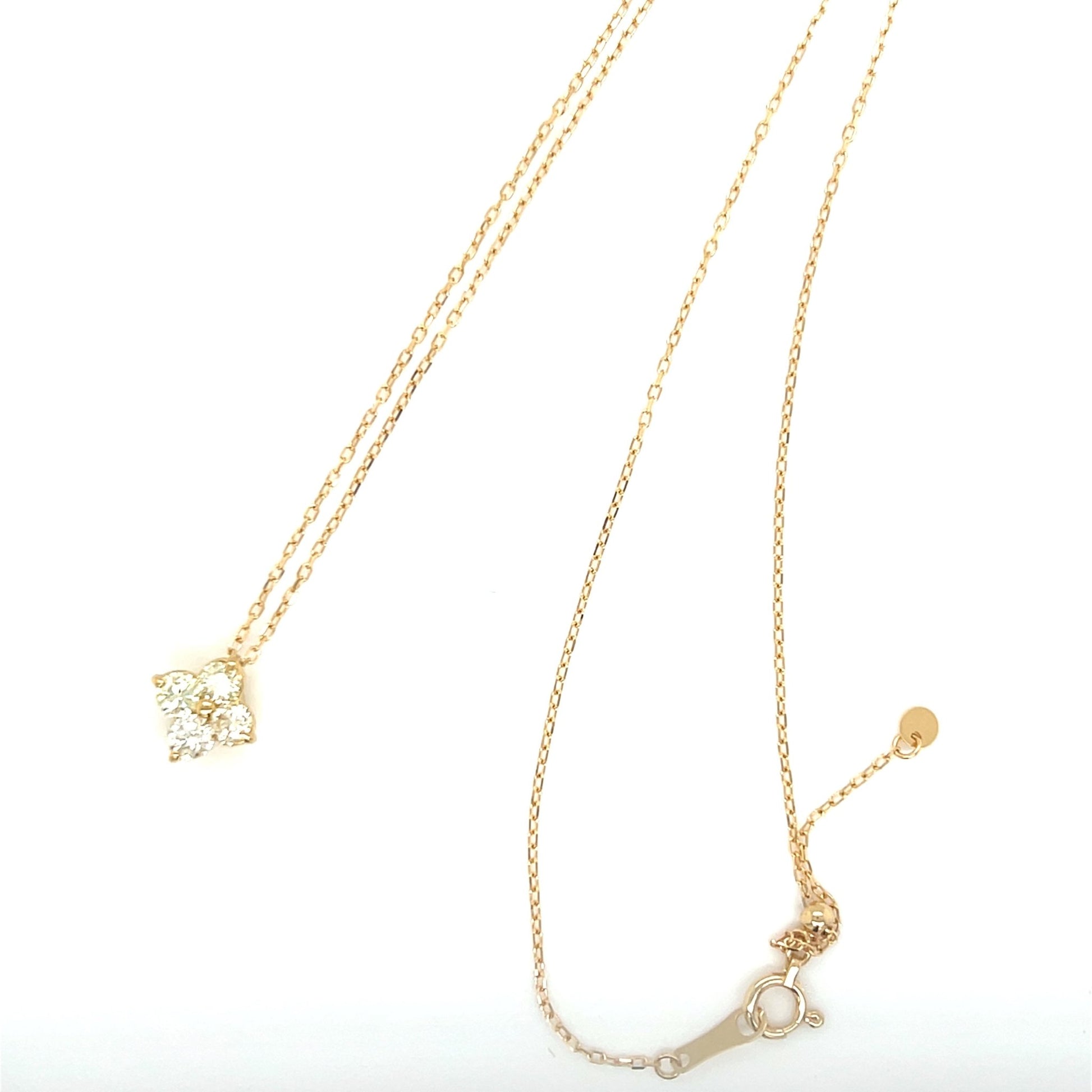 Yellow Dia Four Petal Flower Necklace 0.5ct - JMW Jewelry Wholesale