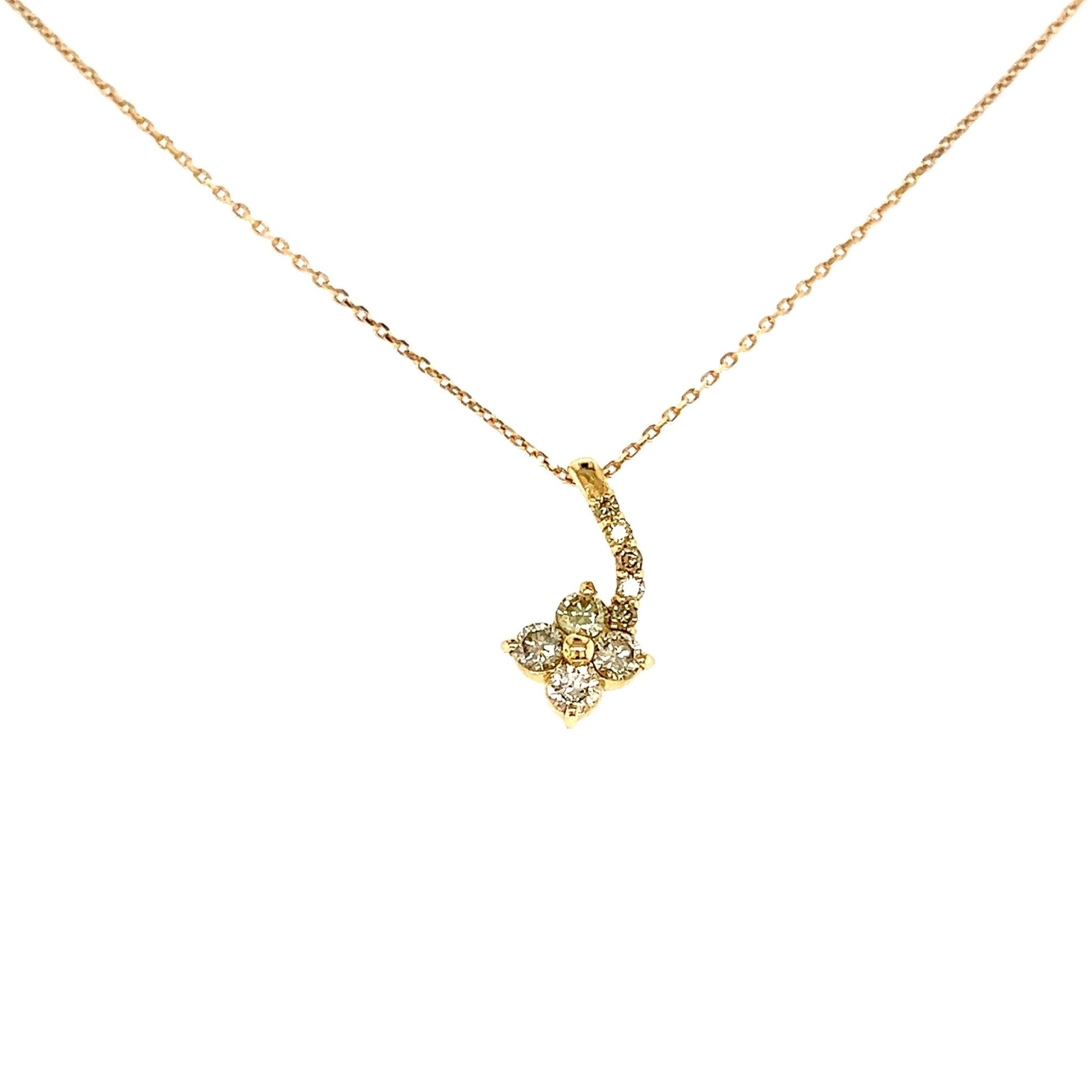 Yellow Dia Meteor Star Necklace 0.2/0.04ct - JMW Jewelry Wholesale