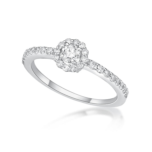 Halo Pave Ring 0.19/0.3ct