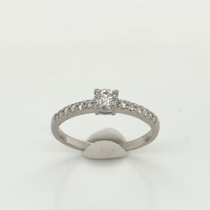 4 Claw Dia Pave Ring 0.2/0.17ct