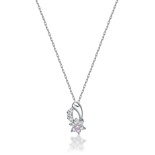 Pink Dia Meteor Star Necklace 0.01ct/0.08ct