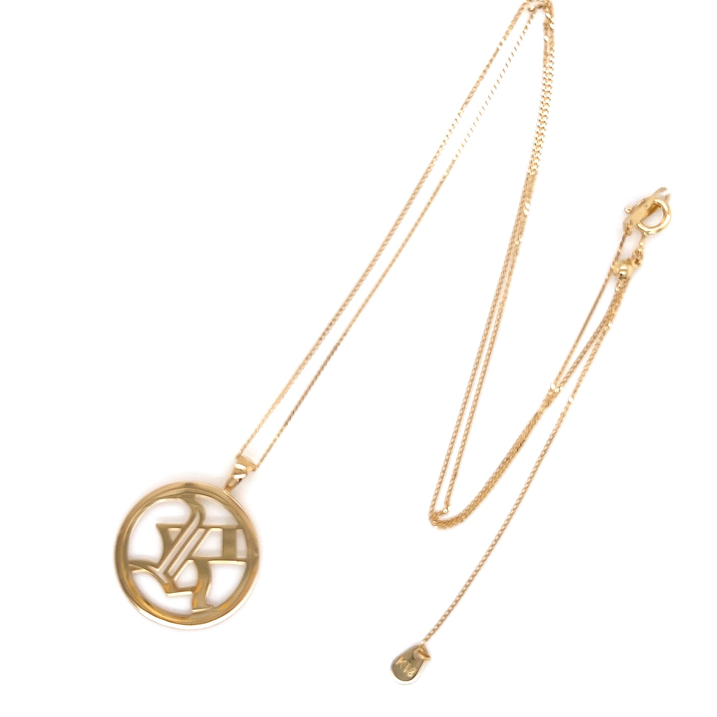 Gold Round Initial R Necklace