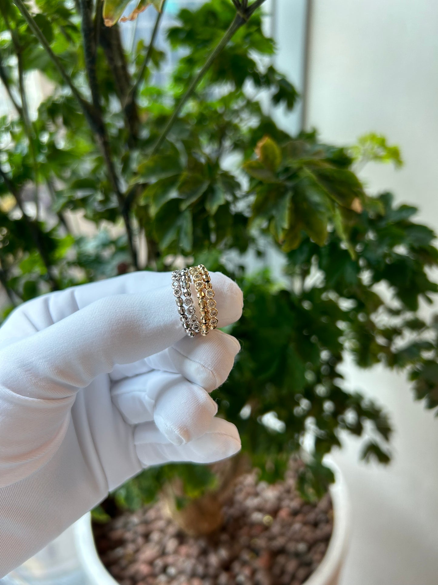 Bezel Half Eternity Flexi Ring 0.25ct