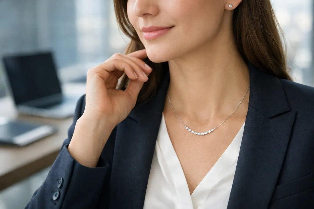 Lightweight Diamond Necklace for Work - JMW Jewelry Wholesale