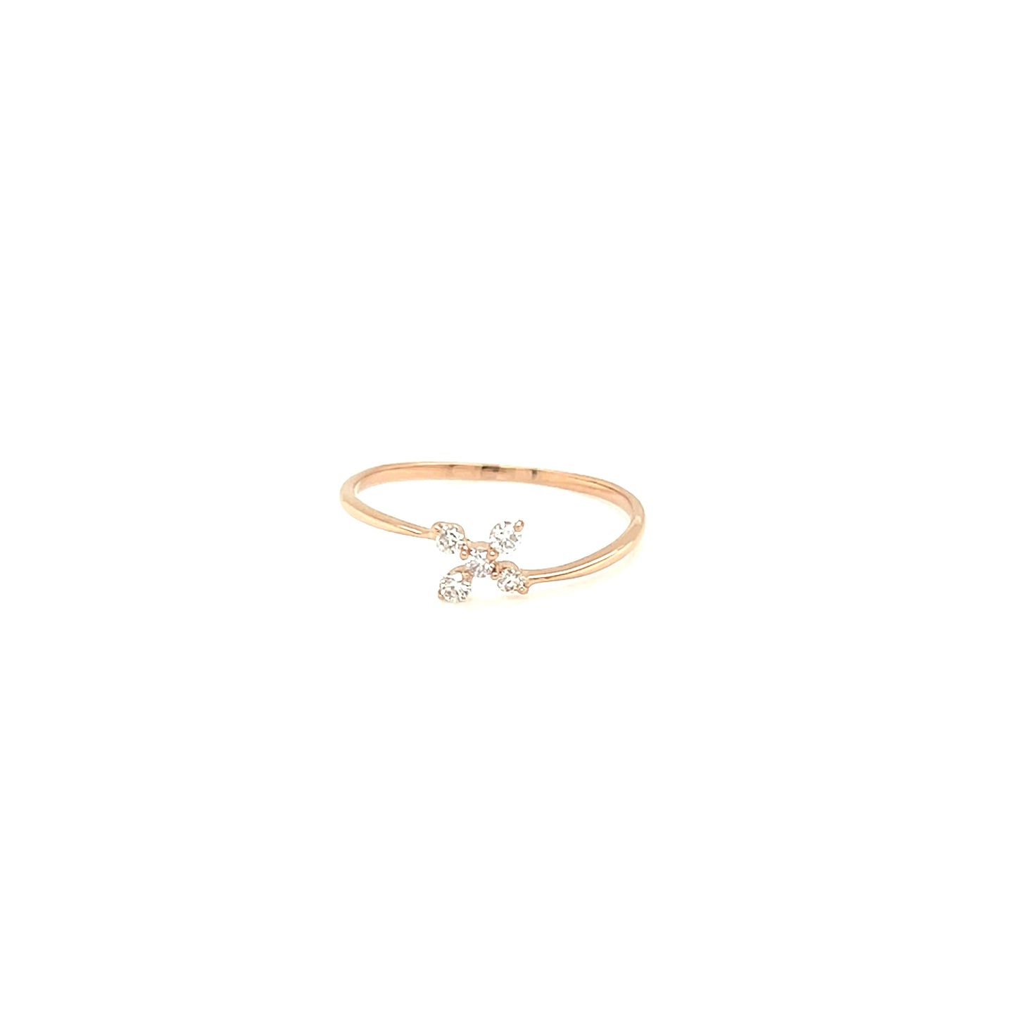 Cross Flower Ring 0.1ct