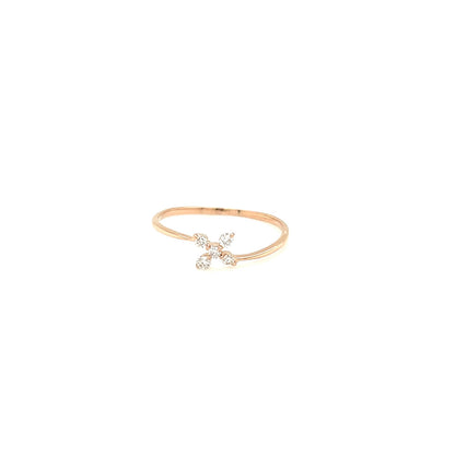 Cross Flower Ring 0.1ct