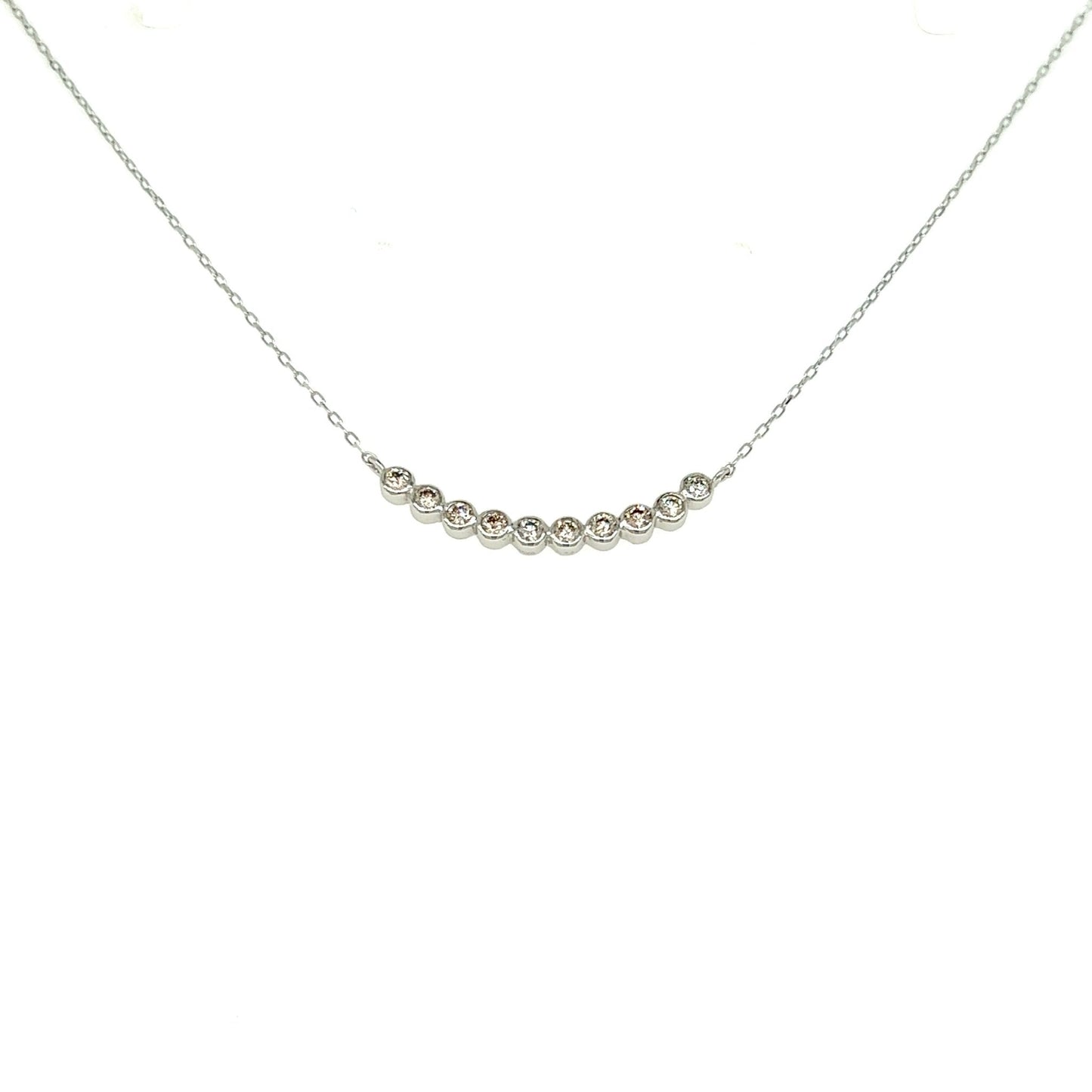 10 Dia Bezel Smile Necklace 0.2ct - JMW Jewelry Wholesale