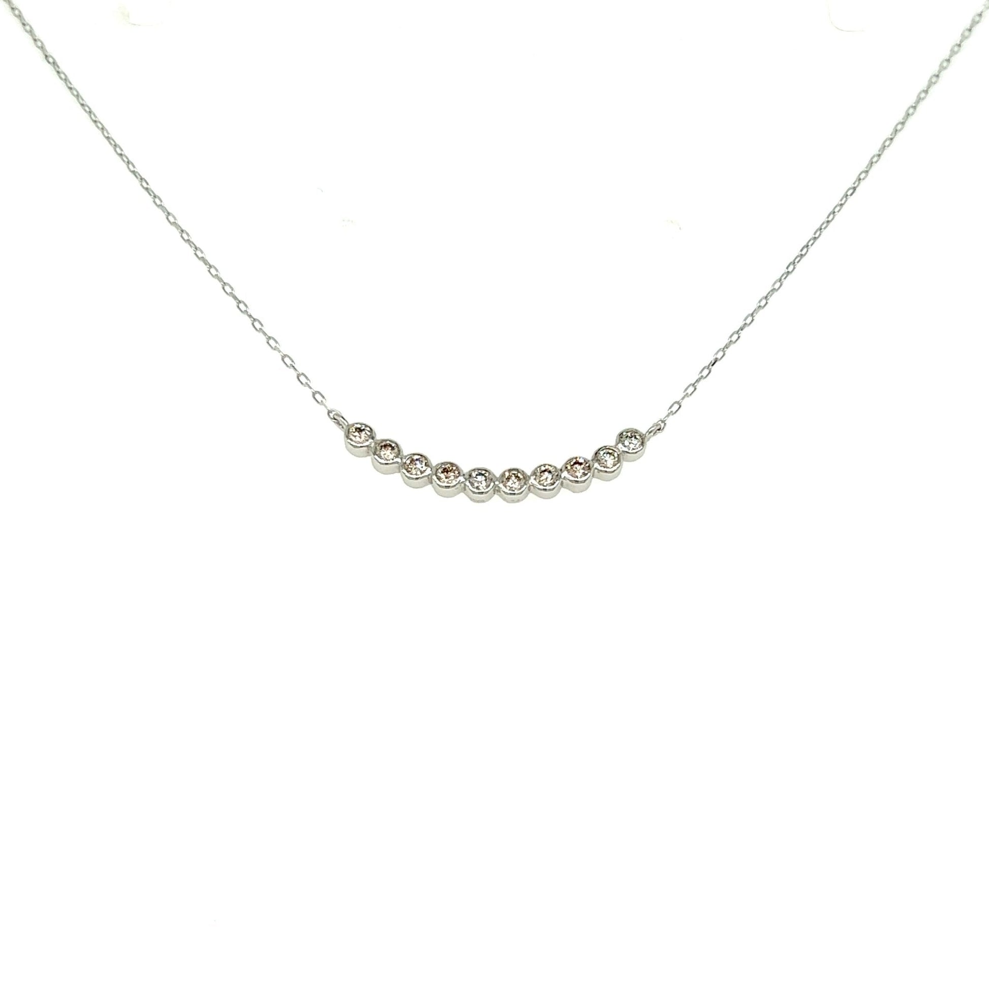 10 Dia Bezel Smile Necklace 0.2ct - JMW Jewelry Wholesale