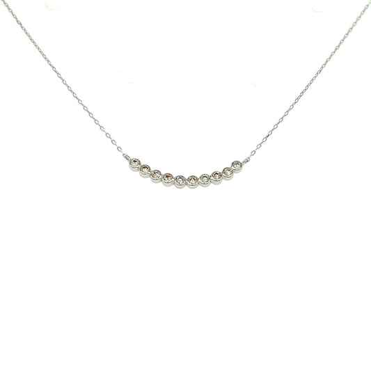 10 Dia Bezel Smile Necklace 0.2ct - JMW Jewelry Wholesale