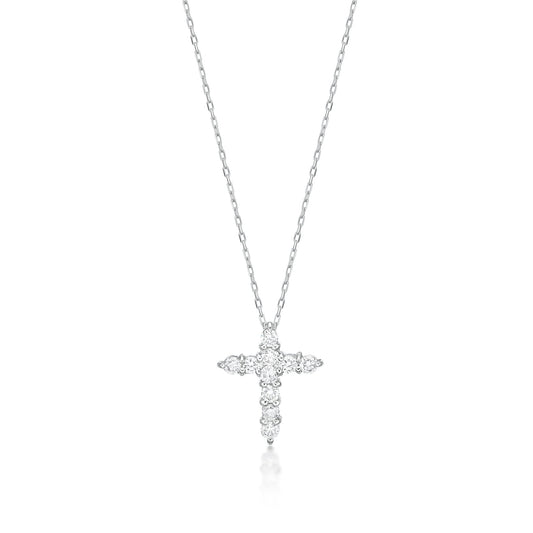 10 Dia Cross Necklace 0.2ct - JMW Jewelry Wholesale