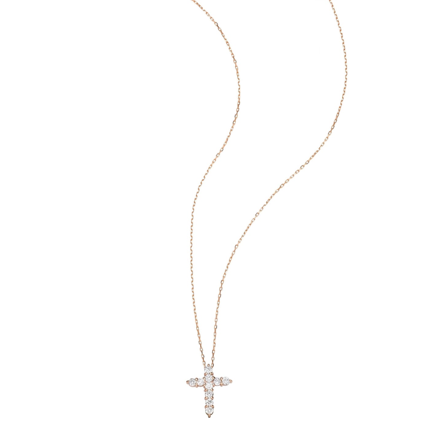 10 Dia Cross Necklace 0.2ct - JMW Jewelry Wholesale