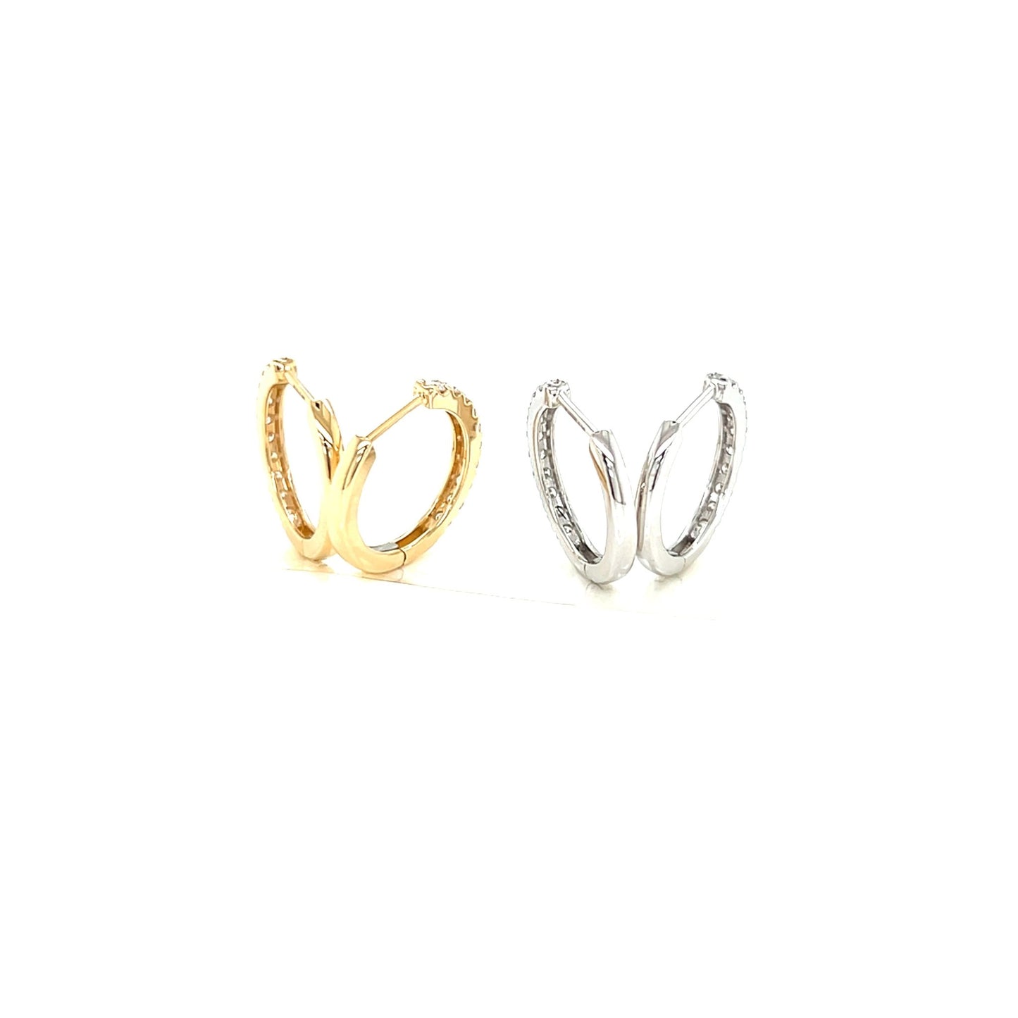 10 Dia Hoop Earrings V 0.5ct - JMW Jewelry Wholesale