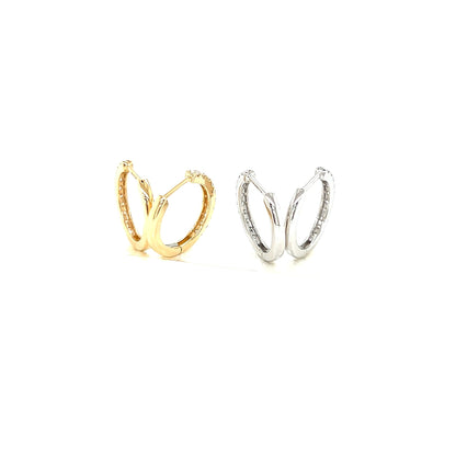 10 Dia Hoop Earrings V 0.5ct - JMW Jewelry Wholesale