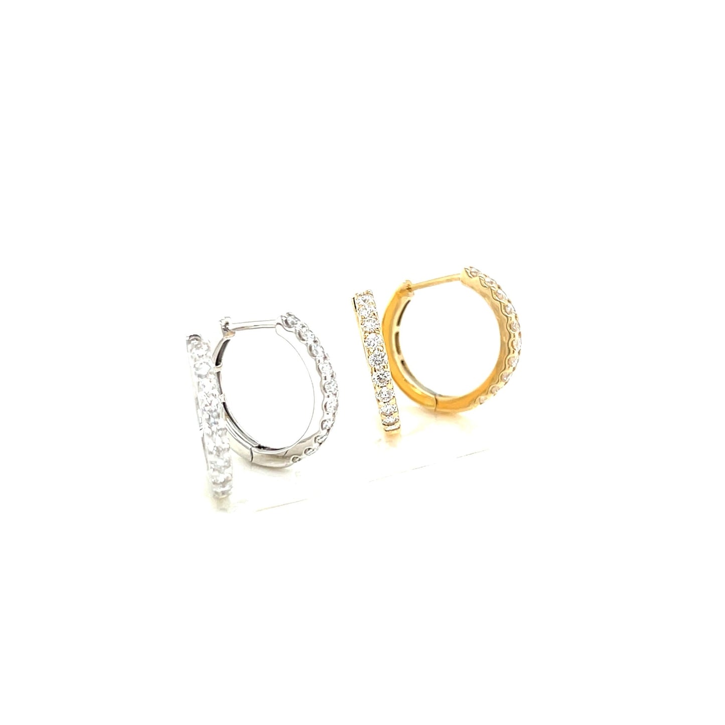 10 Dia Hoop Earrings V 0.5ct - JMW Jewelry Wholesale