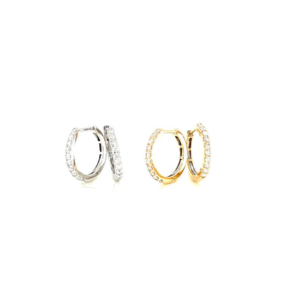 10 Dia Hoop Earrings V 0.5ct - JMW Jewelry Wholesale