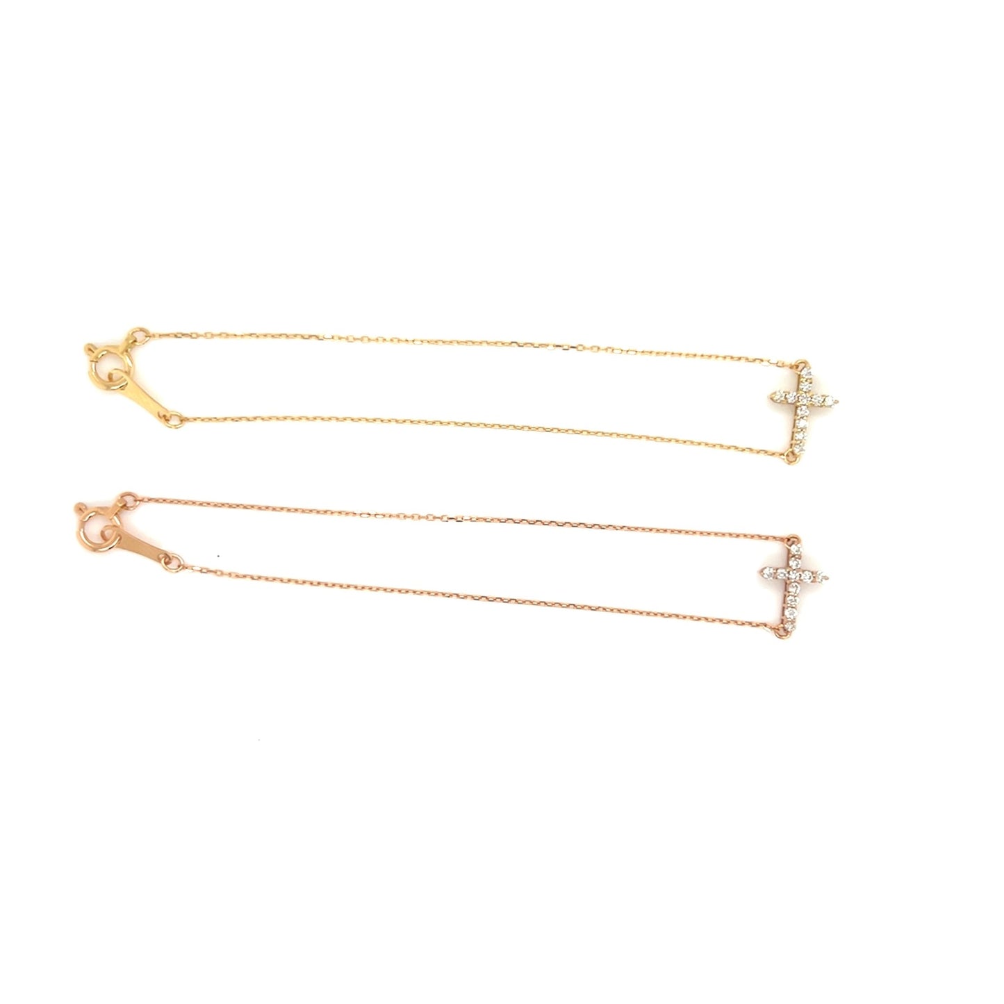 11 Dia Cross Bracelet 0.08ct - JMW Jewelry Wholesale