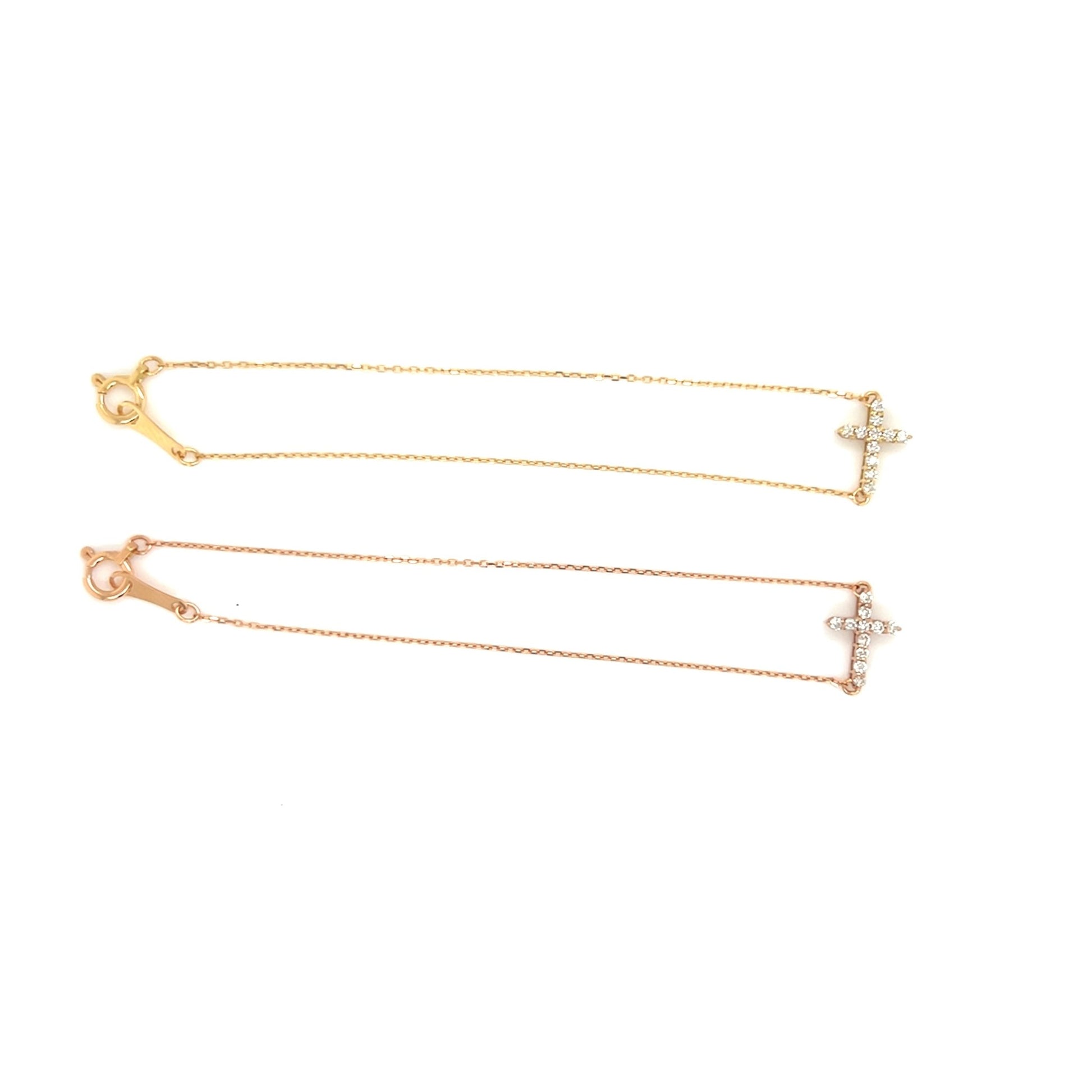 11 Dia Cross Bracelet 0.08ct - JMW Jewelry Wholesale