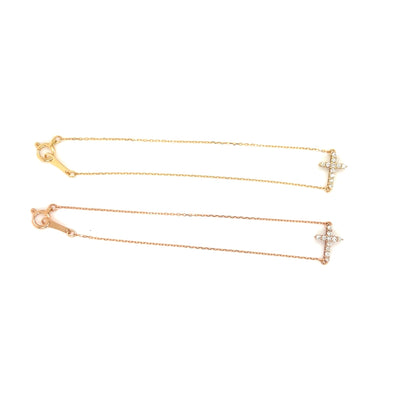 11 Dia Cross Bracelet 0.08ct - JMW Jewelry Wholesale