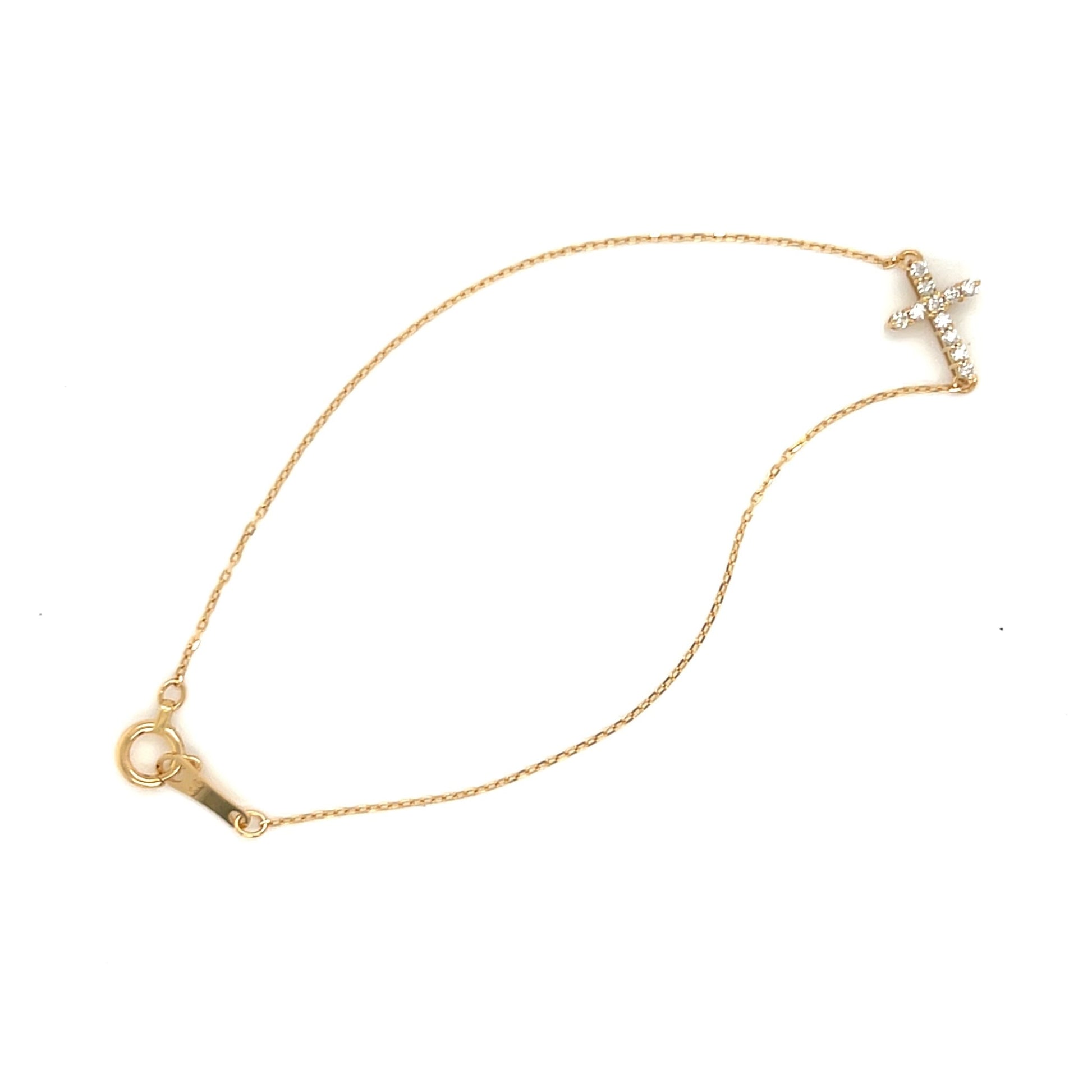 11 Dia Cross Bracelet 0.08ct - JMW Jewelry Wholesale