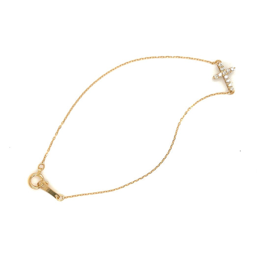 11 Dia Cross Bracelet 0.08ct - JMW Jewelry Wholesale